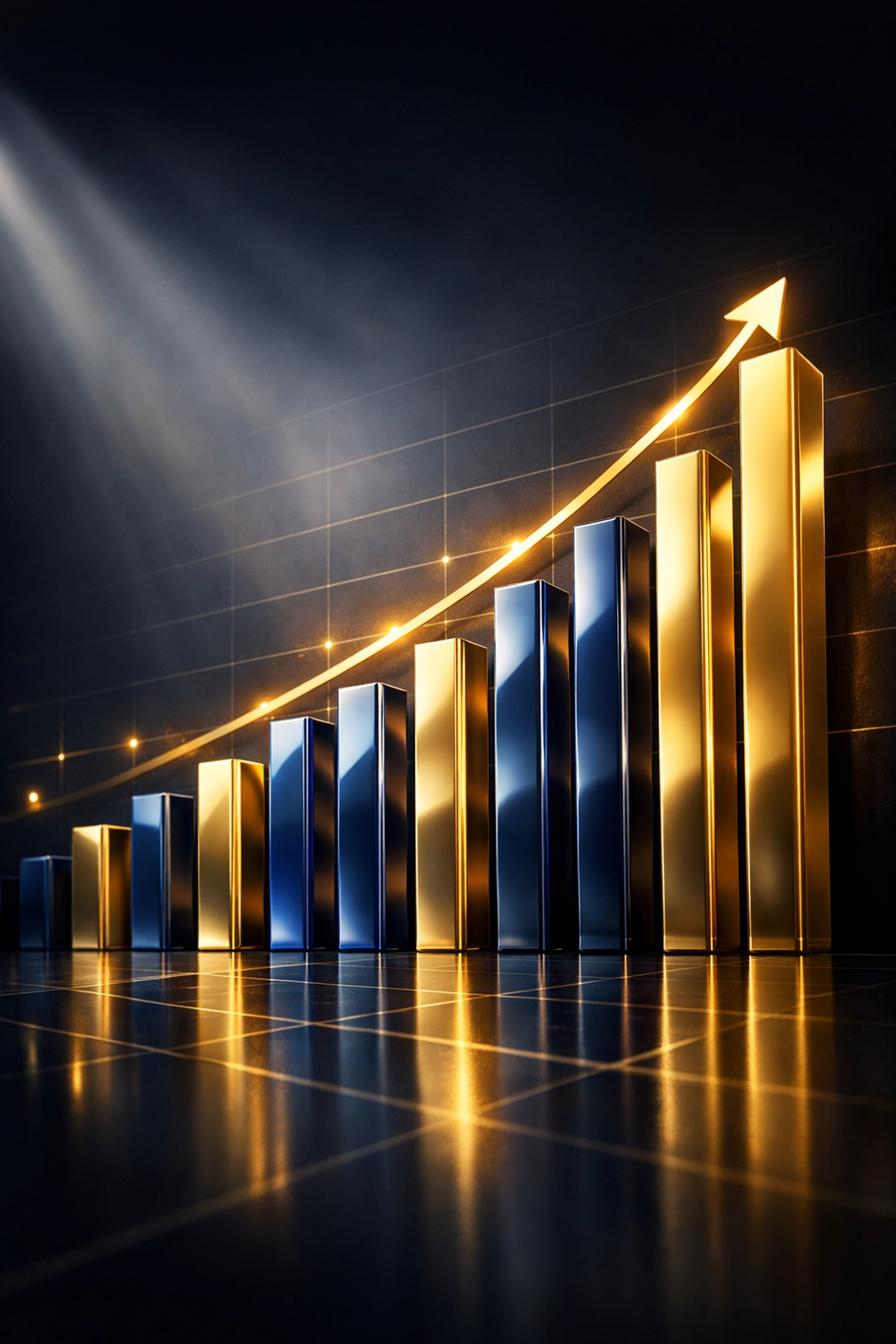 Portfolio performance growth chart showing improved returns with alternative assets