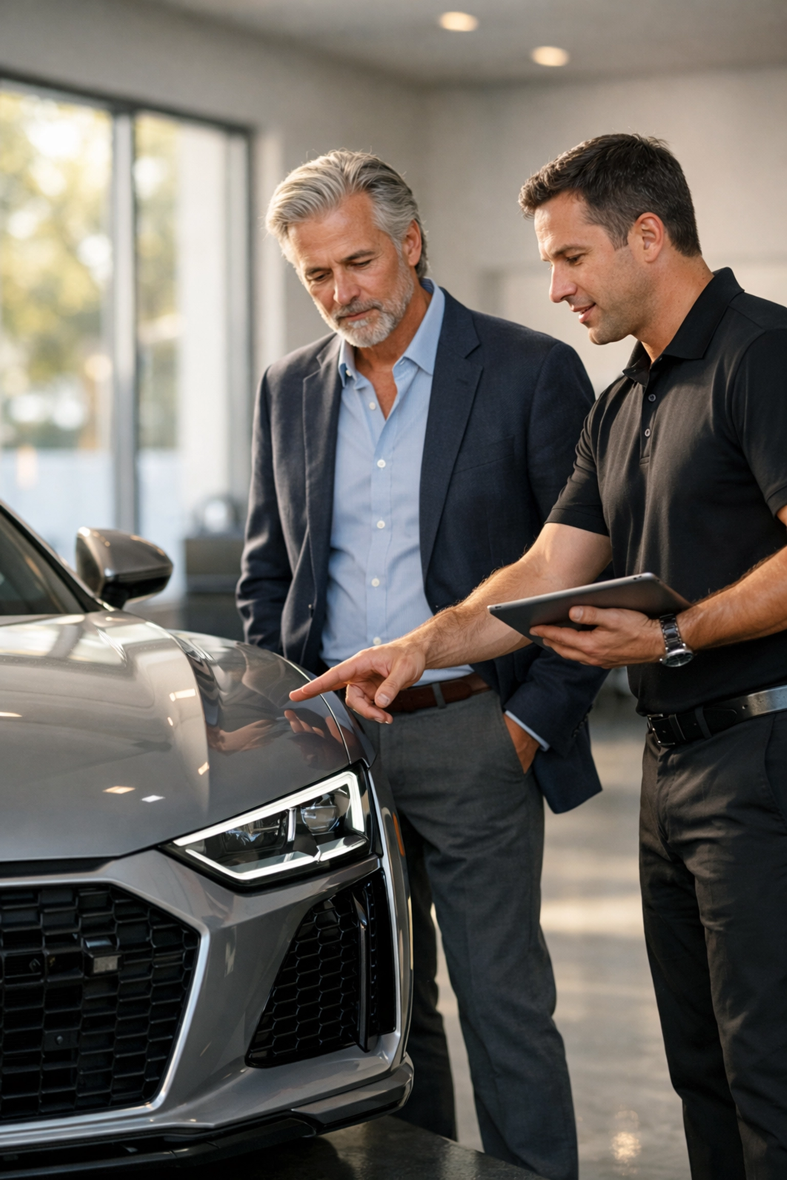 Wealth consultant performing a retirement income audit on a high-performance engine to prevent financial leaks.