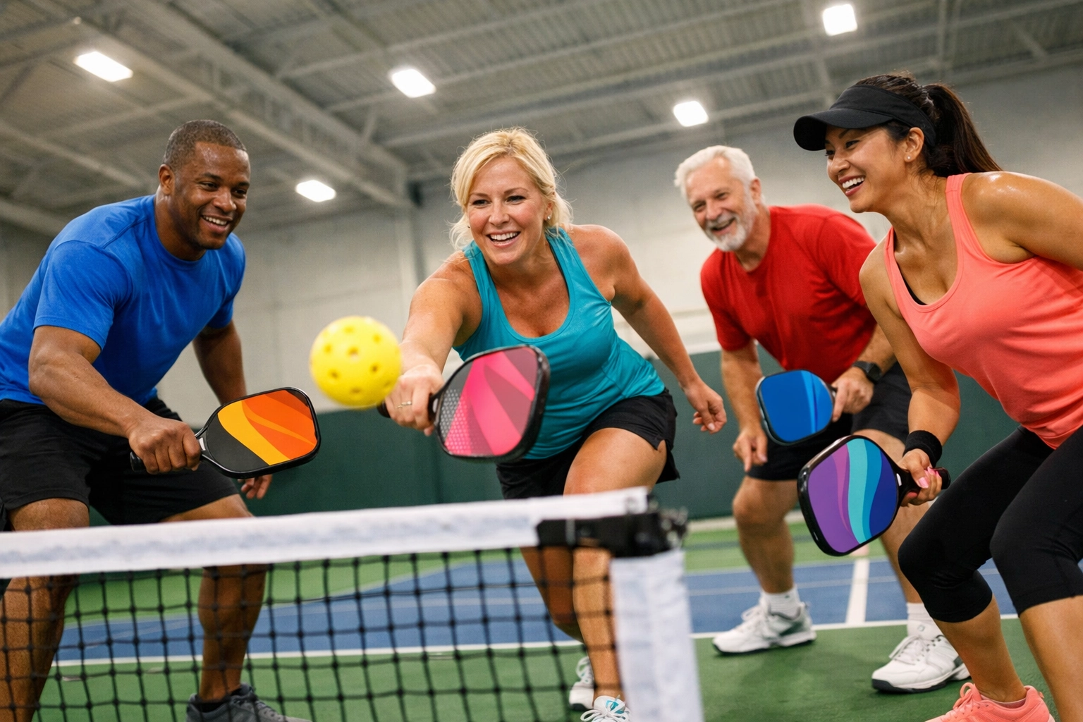 Pickleball players enjoying community game at Pickle House Robbinsville South Jersey