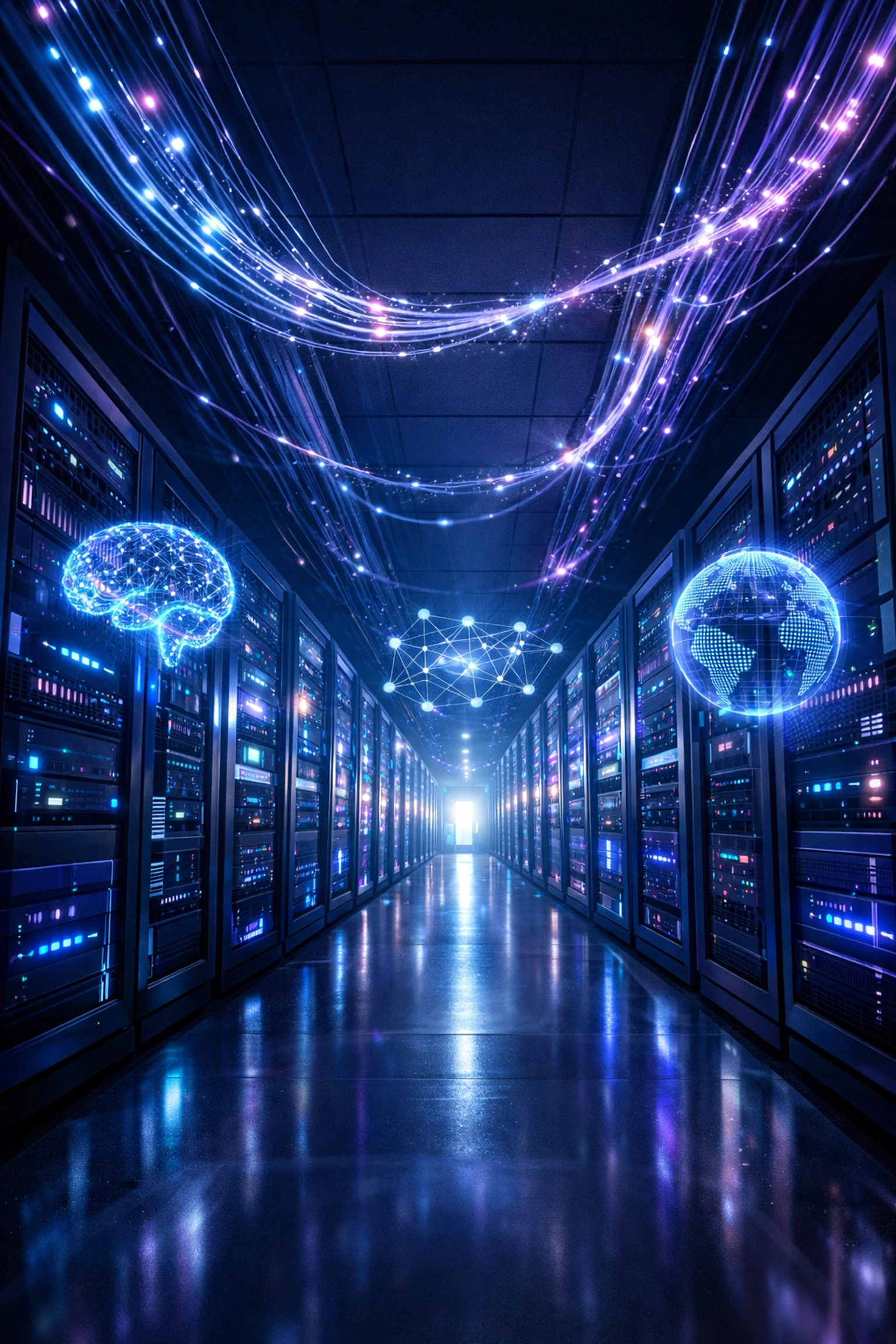 Modern data center infrastructure supporting private equity market access and technology investments