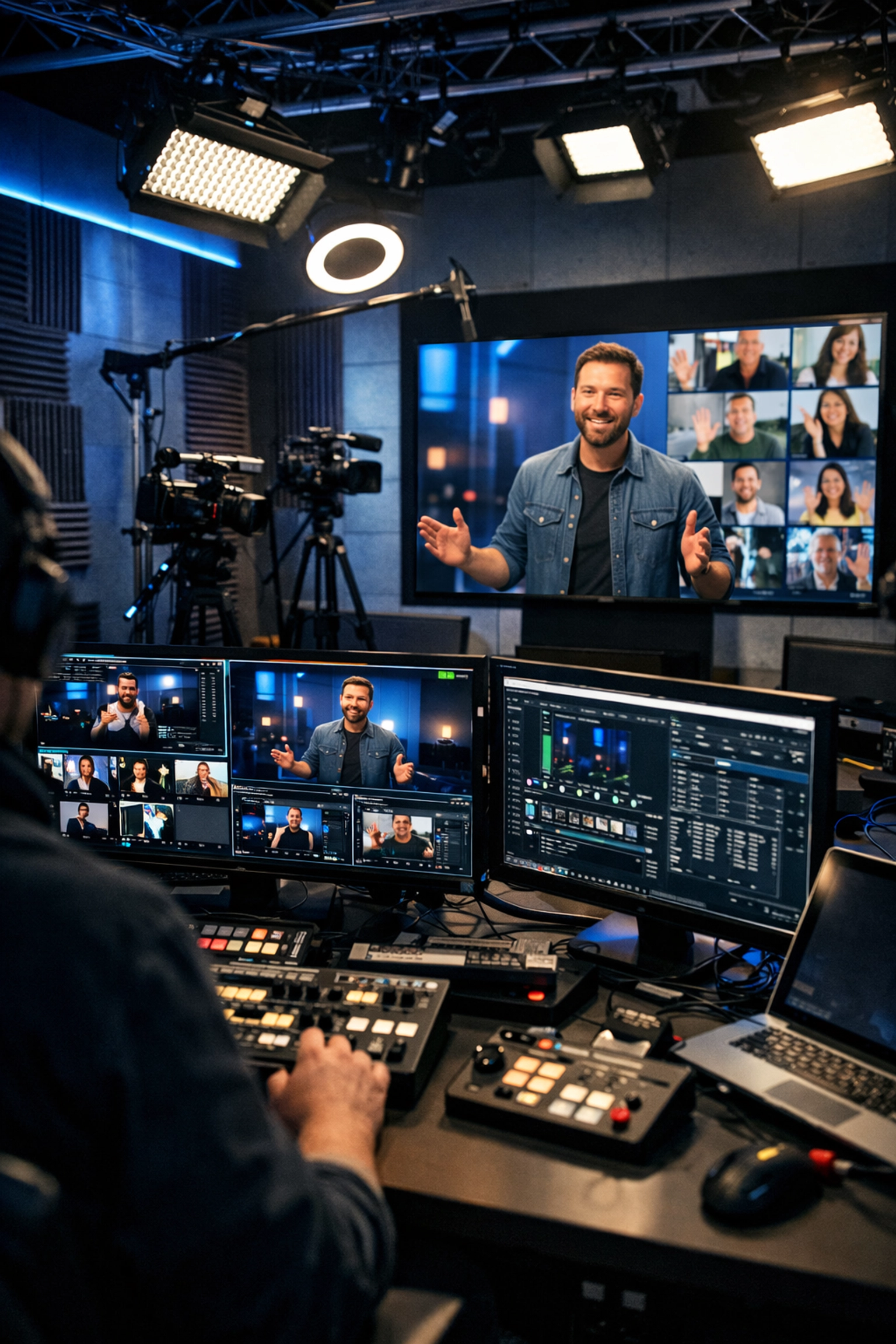 Professional live streaming studio setup for esports and digital content creation