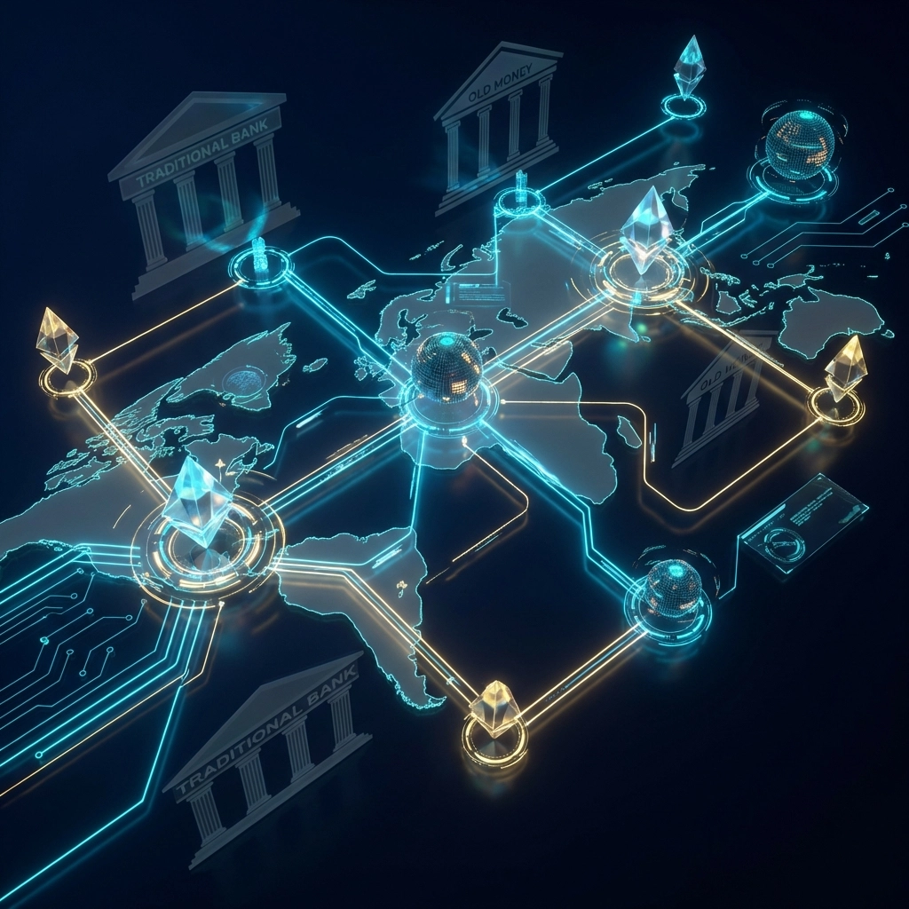 Global blockchain payment network bypassing banks for lower merchant interchange fees with Web3 technology