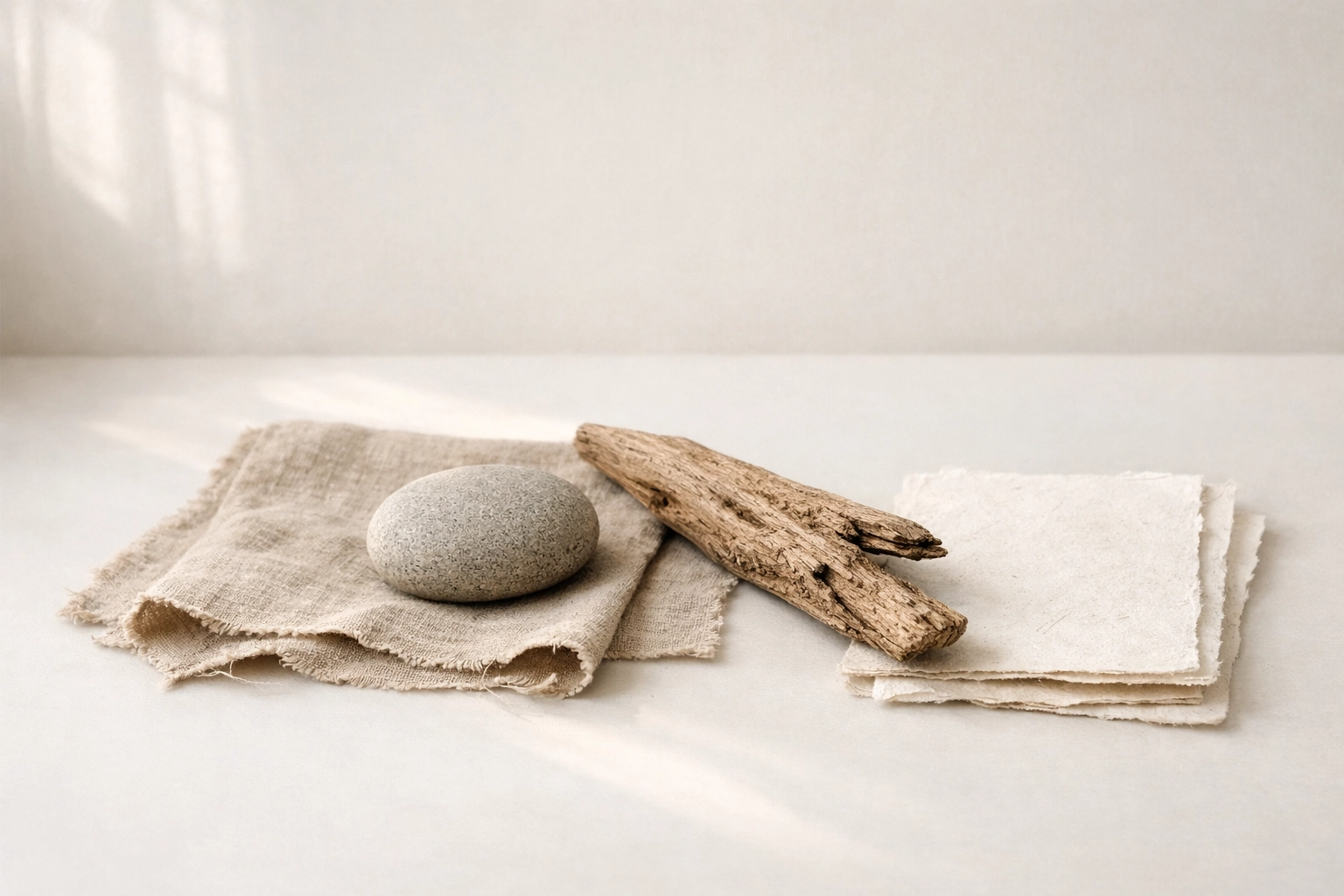 Natural textures and materials showcasing minimalist web design principles