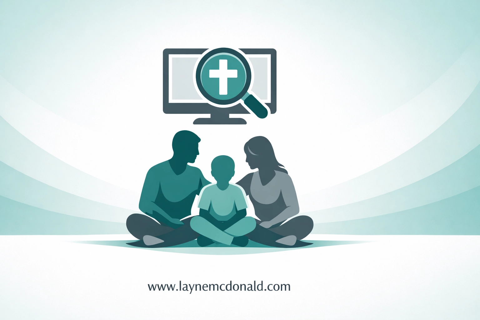 Illustration of a family filtering media through a lens of faith for intentional Christian parenting.