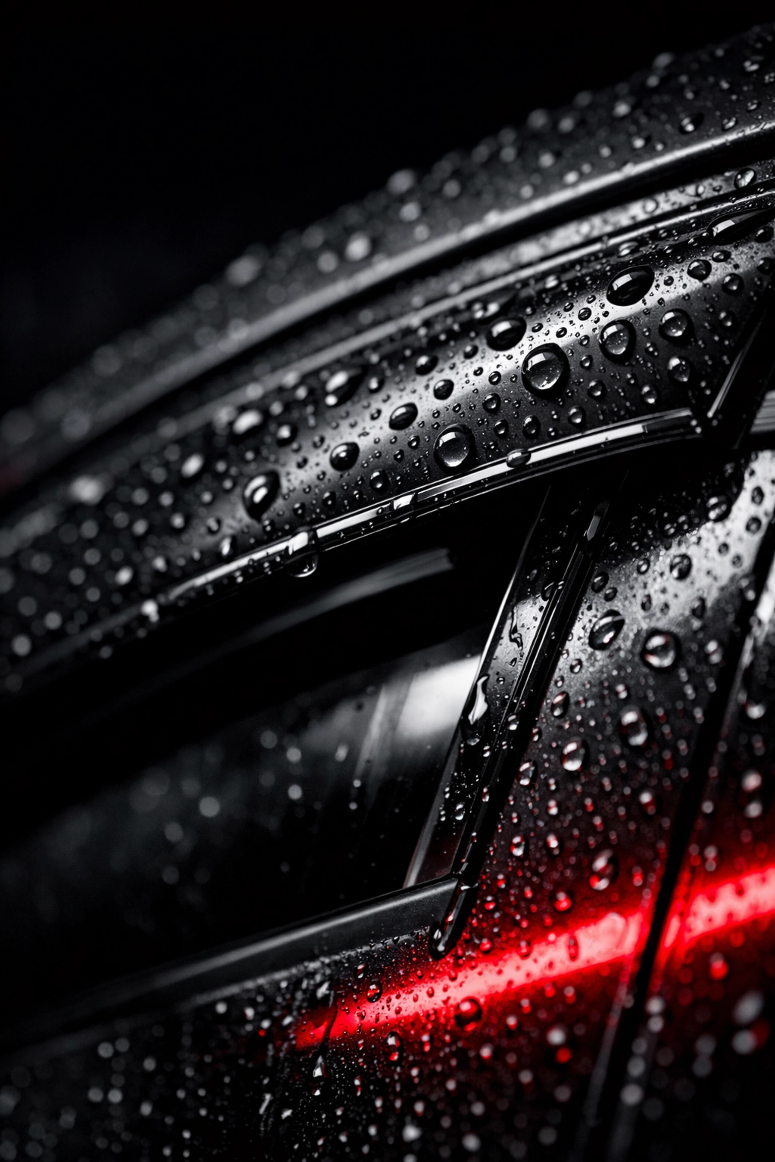 Close-up of a car ventvisor installed on a window for rain-resistant cooling and ventilation.