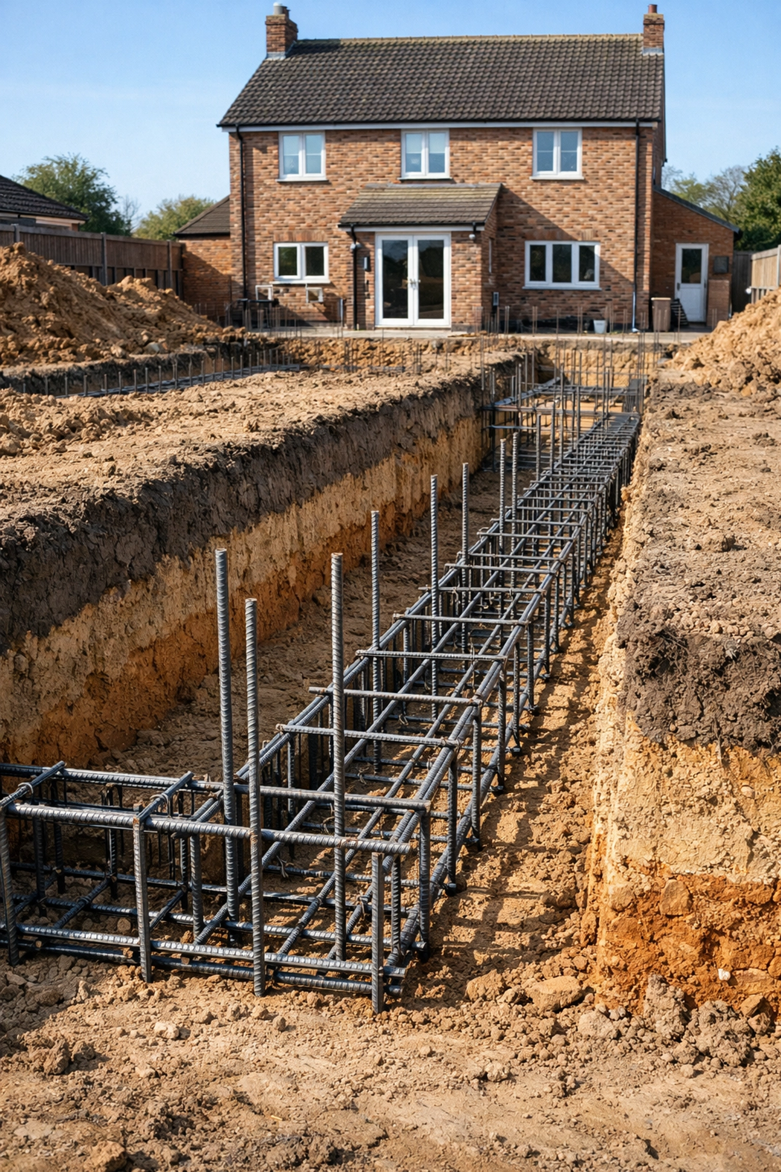 Professional groundworks and foundation excavation for a residential extension in Nuneaton.
