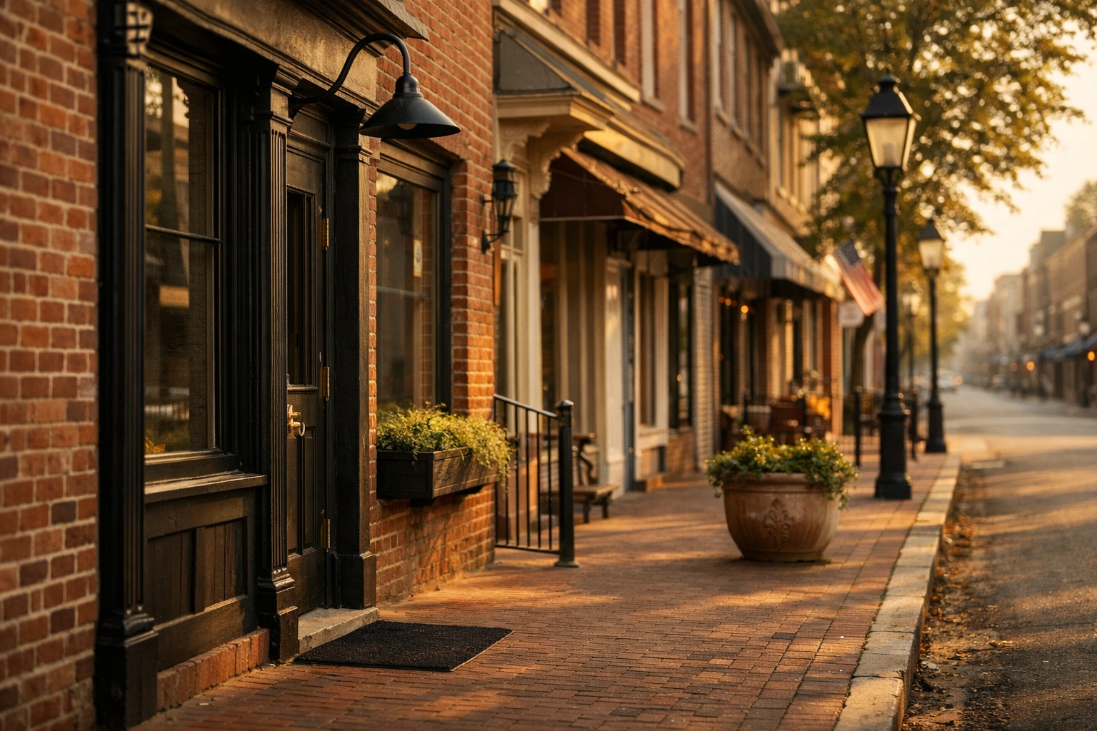 Fredericksburg, Virginia streetscape representing a clear path forward for an uncontested divorce in Virginia