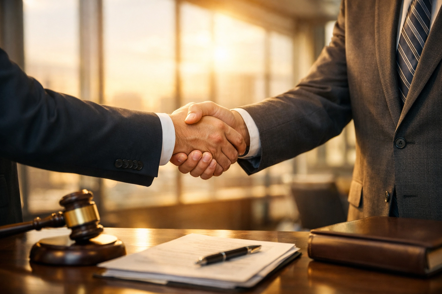 Professionals shaking hands in a boardroom after implementing robust corporate fraud prevention and compliance strategies.