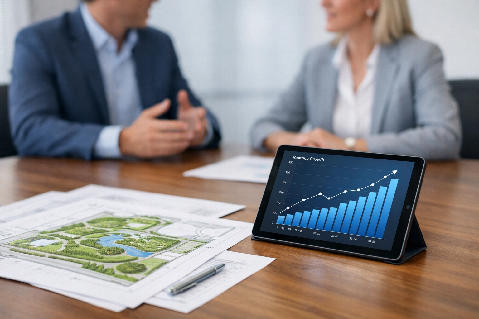 Alabama business brokers discussing financial growth and exit strategies for a landscaping company sale.