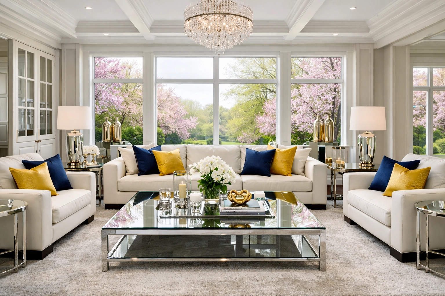 Pristine Massachusetts living room showcasing results of professional deep cleaning MA services.