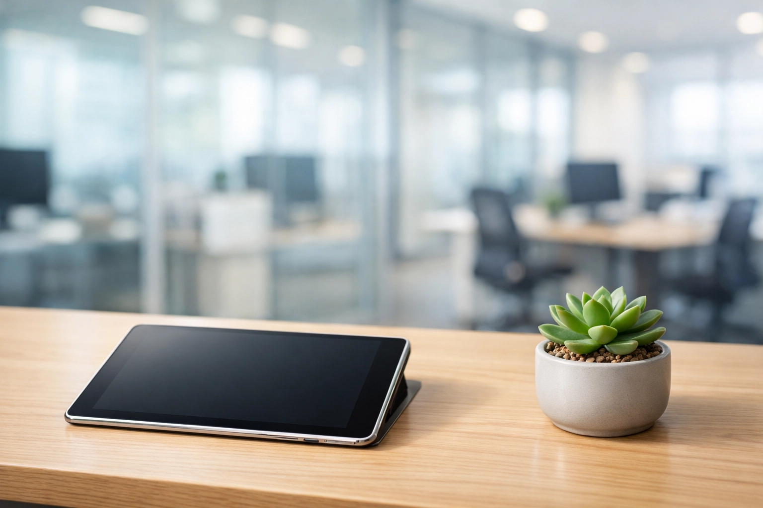 Clean and organized professional office workspace in Chicago illustrating top-tier janitorial standards.