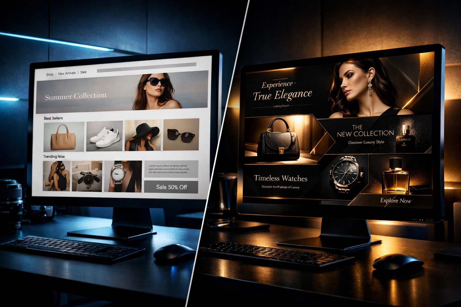 Template website vs bespoke custom ecommerce design comparison for luxury brands