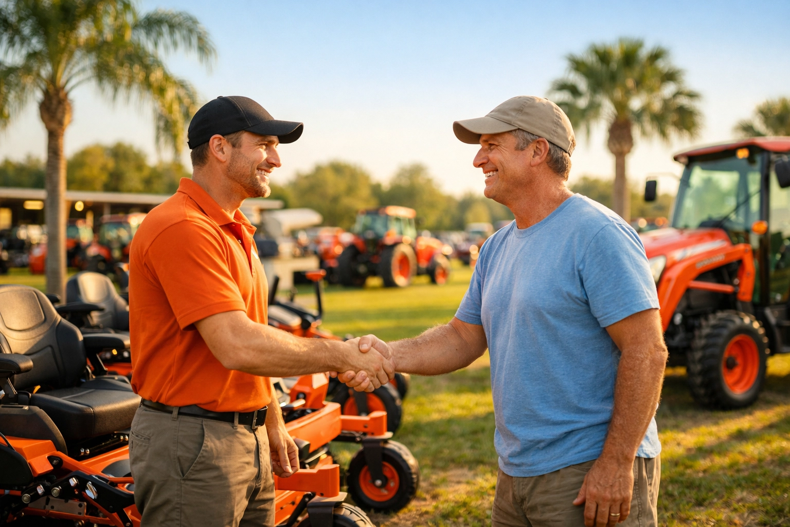 Friendly service at Ocala Tractor dealer Florida with zero-turn mowers and compact tractors for sale.