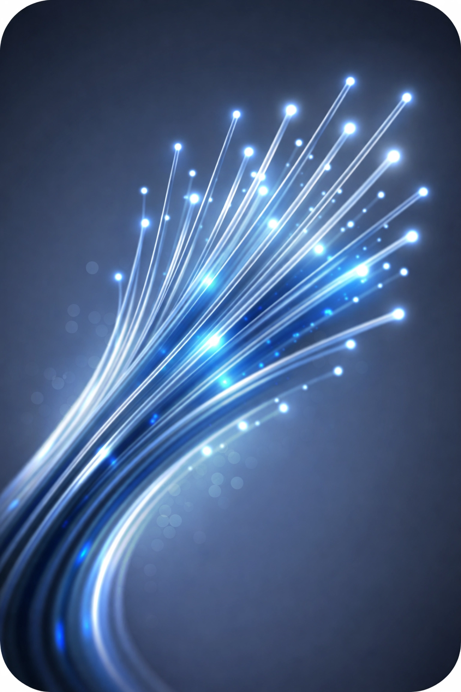 Close-up of glowing fibre optic cables showing fast, modern network cabling for Cape Town businesses.