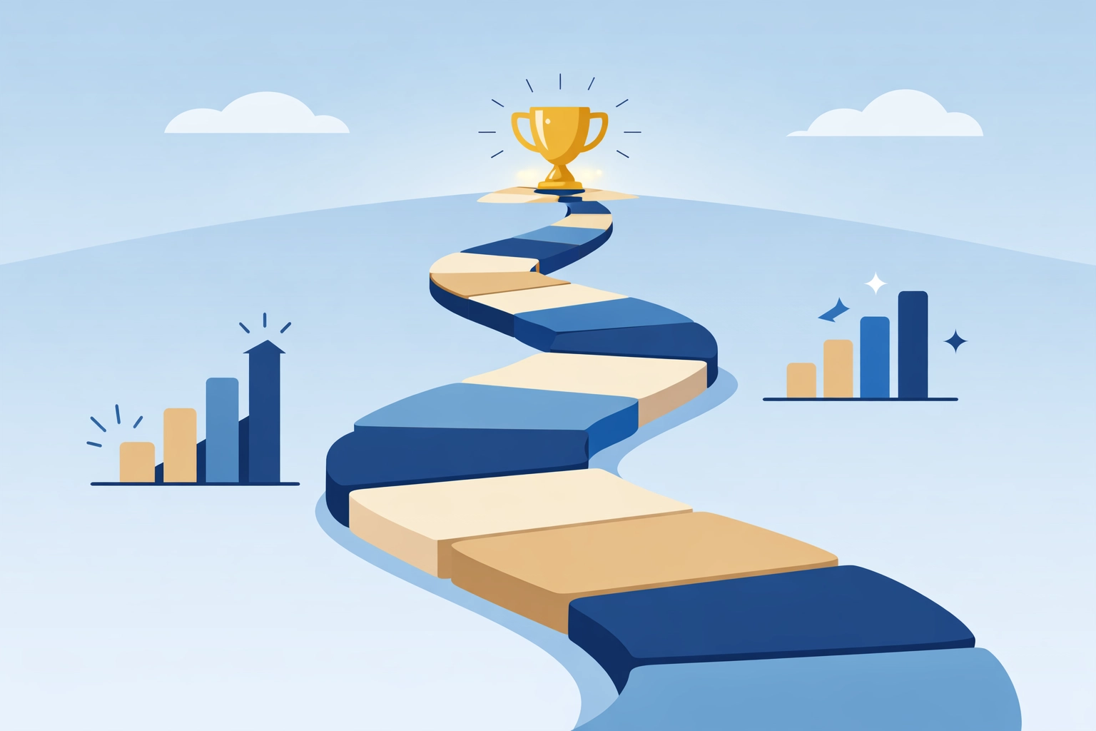 Visual representation of an upward growth path to victory for modern political campaign strategies.