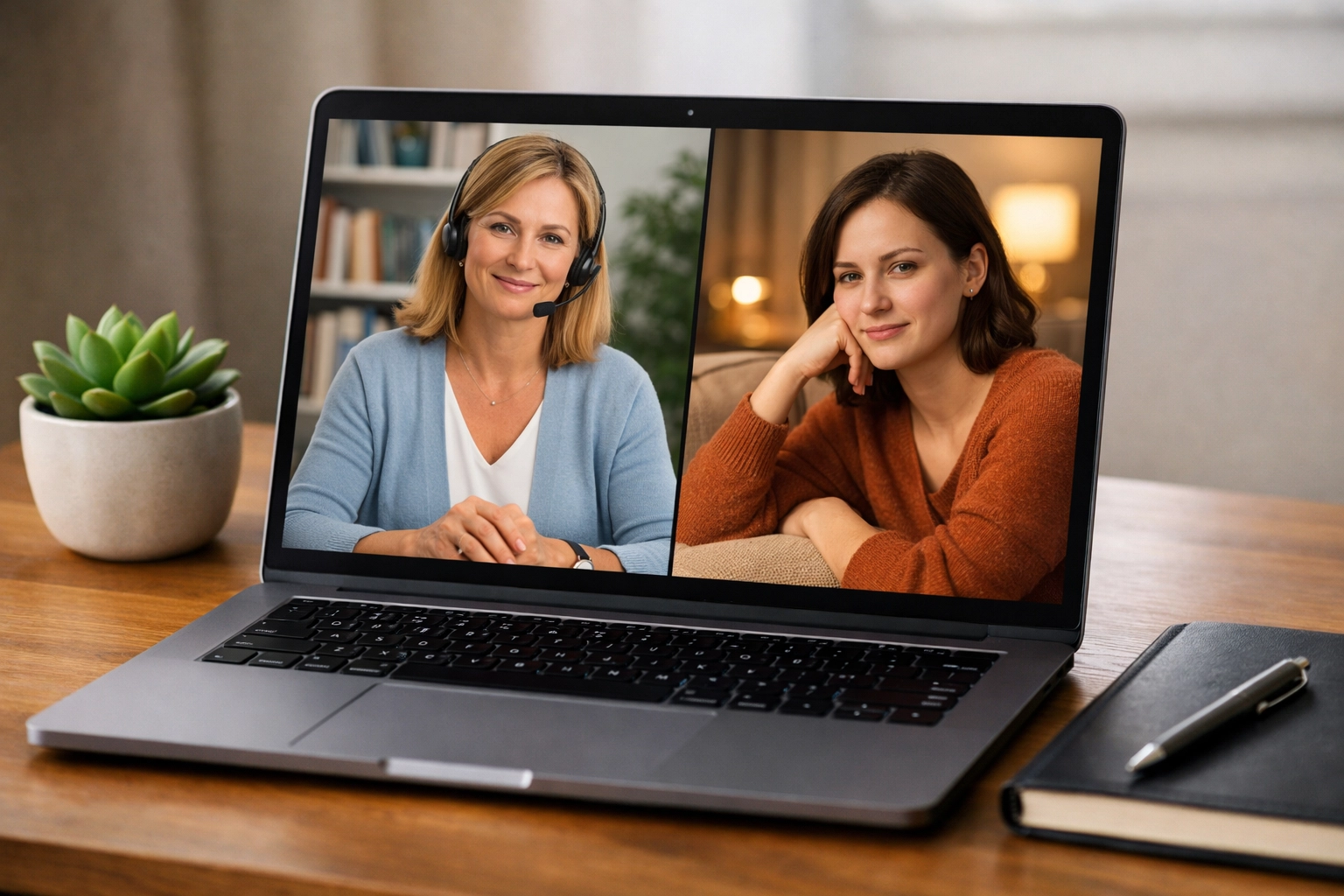 Secure virtual counseling session for an online substance abuse evaluation used in court-mandated addiction recovery.