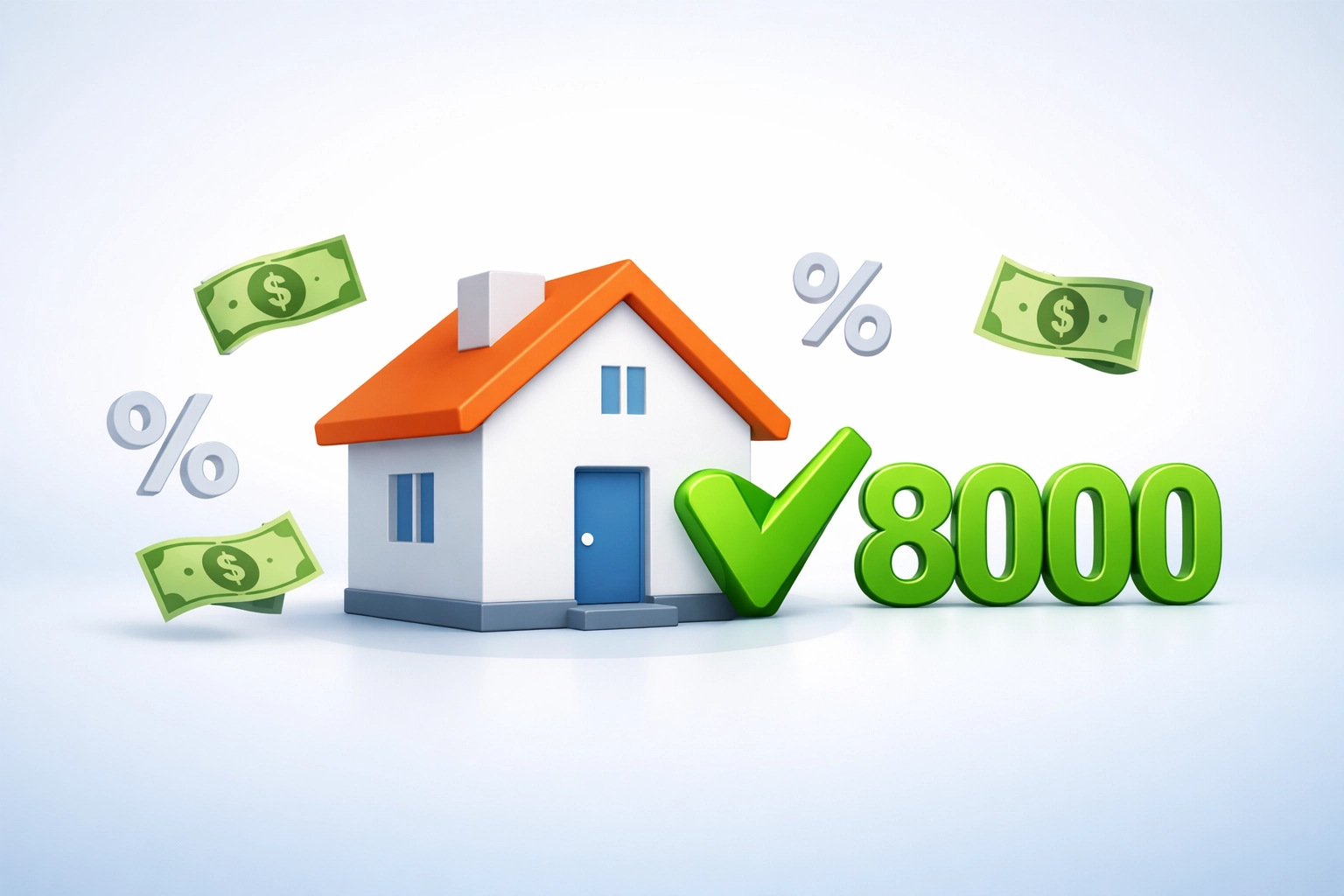 Flat fee home savings illustration showing $8000 cost for Rewarding Heroes program