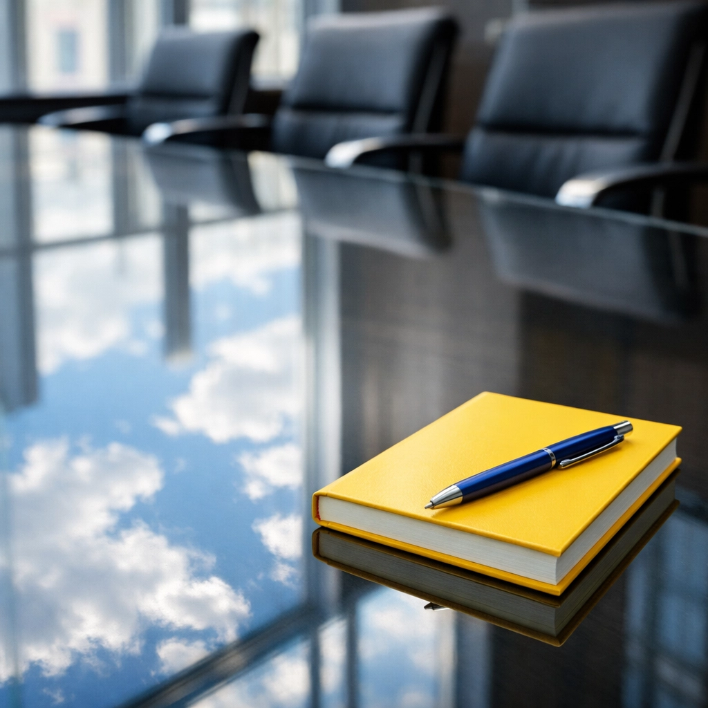 Spotless glass boardroom table in Seekonk reflecting professional office cleaning excellence.