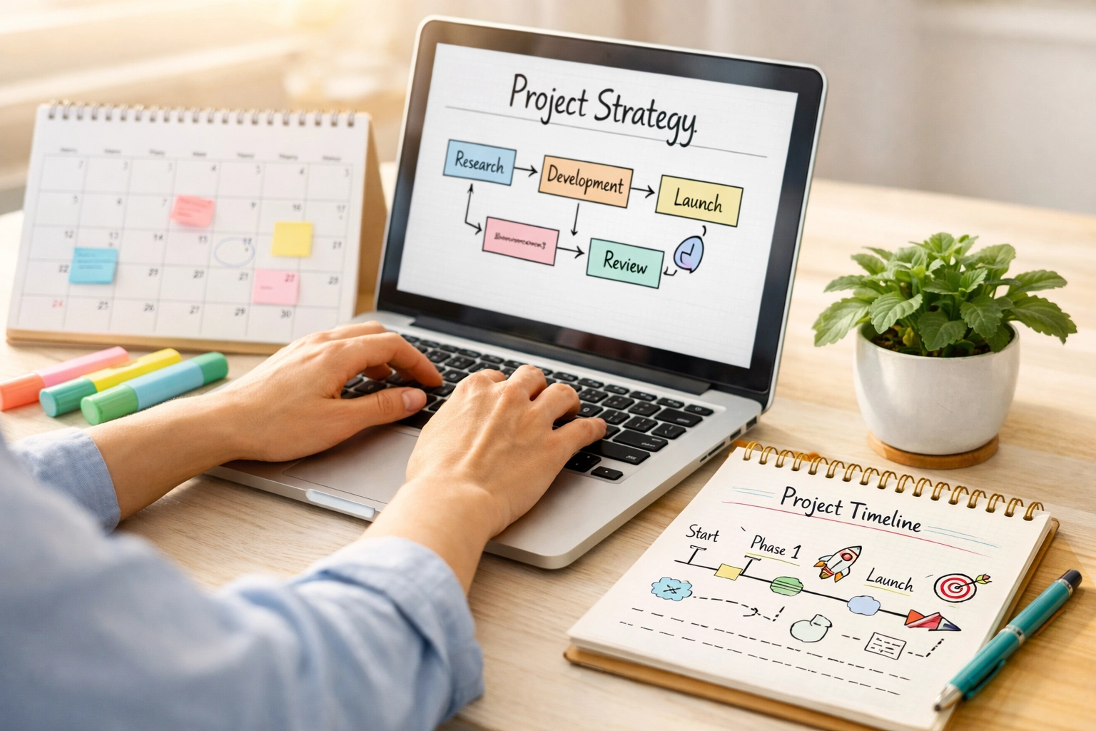 Nonprofit staff tracking planned giving donors on laptop with calendar and planning tools