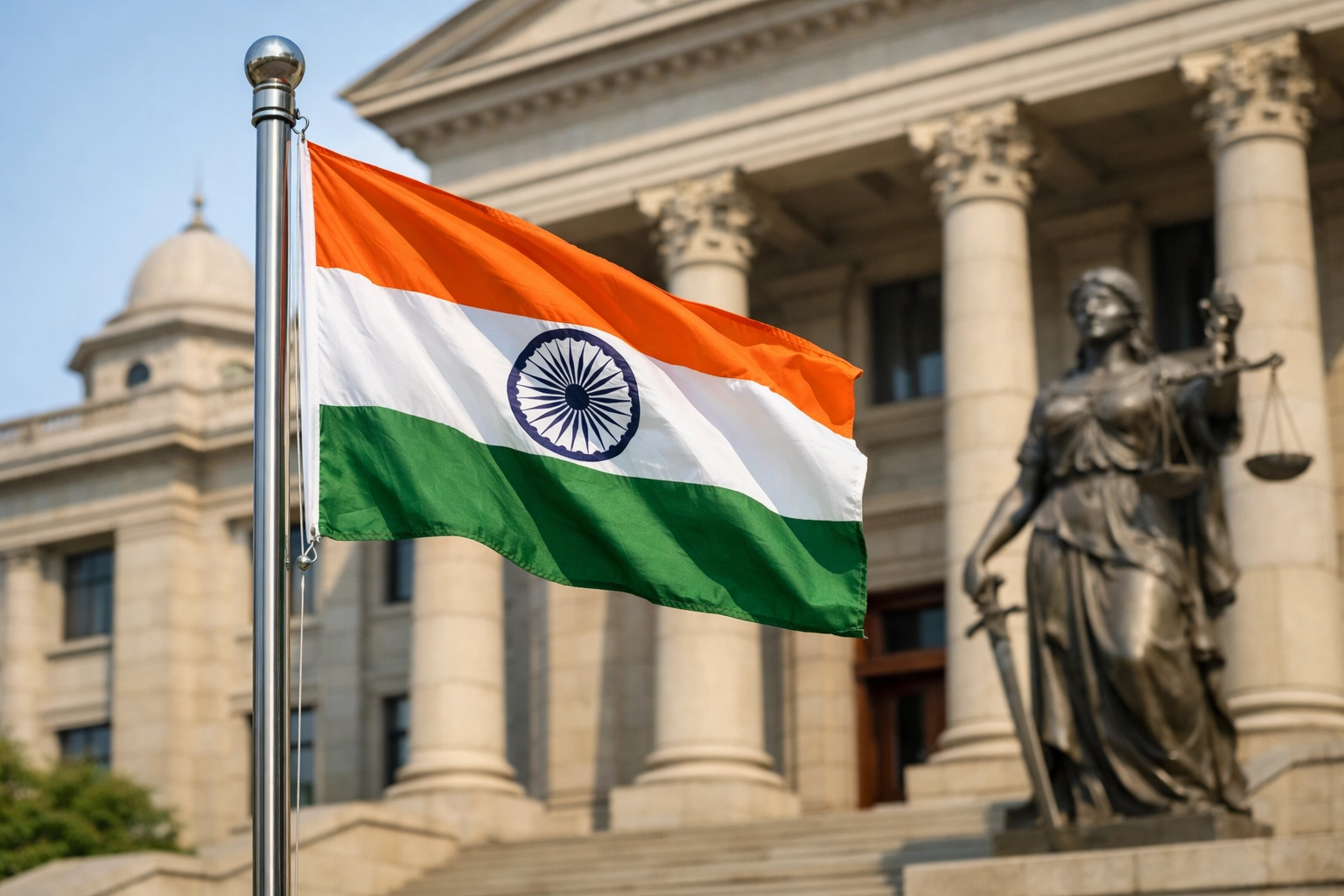 Professional advocate in a modern courthouse, illustrating the path to getting bail in India under the new BNSS laws.