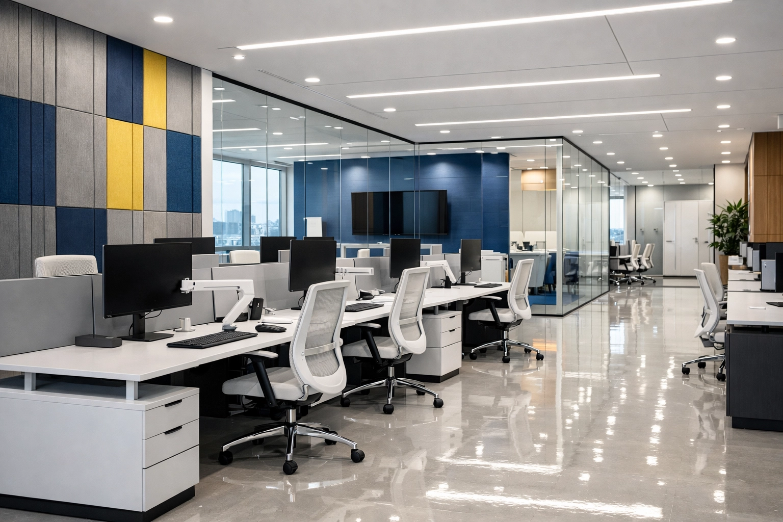 Professional office cleaning Cambridge MA in a modern Kendall Square tech workspace.