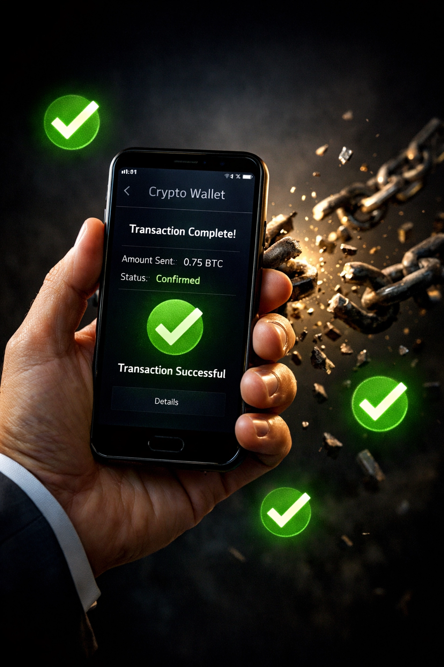 Self-custody crypto wallet eliminating chargebacks and merchant disputes