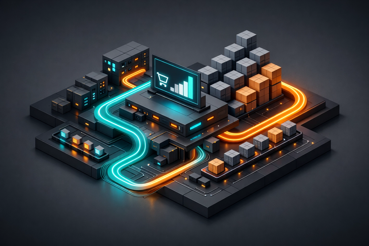 Scalable Magento 2 e-commerce engine showing high-performance data flow for large online stores.