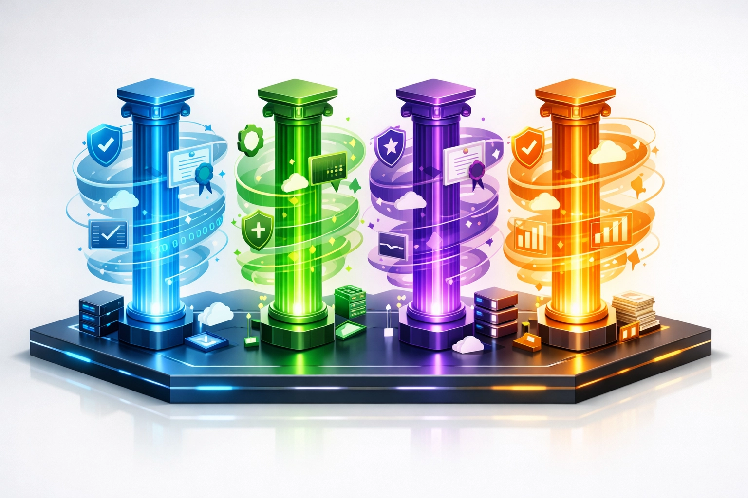 Four pillars of ServiceNow ITOM partner selection criteria with certifications and capabilities