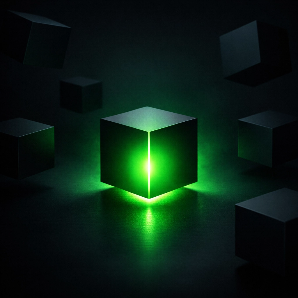 A glowing central data hub representing a secure and professional business platform.