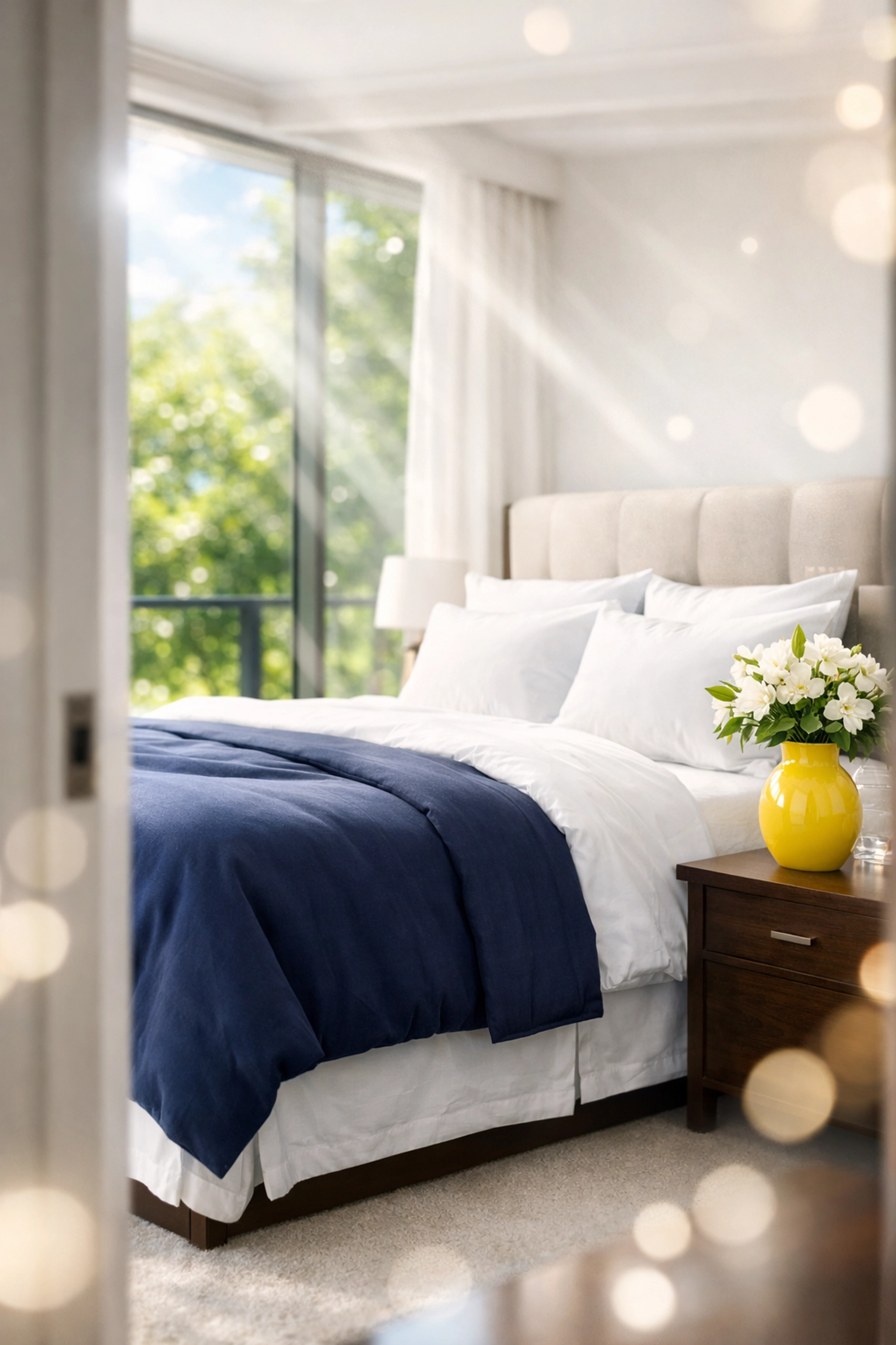 Dust-free bedroom highlighting health benefits and bi-weekly house cleaning Marlborough standards.