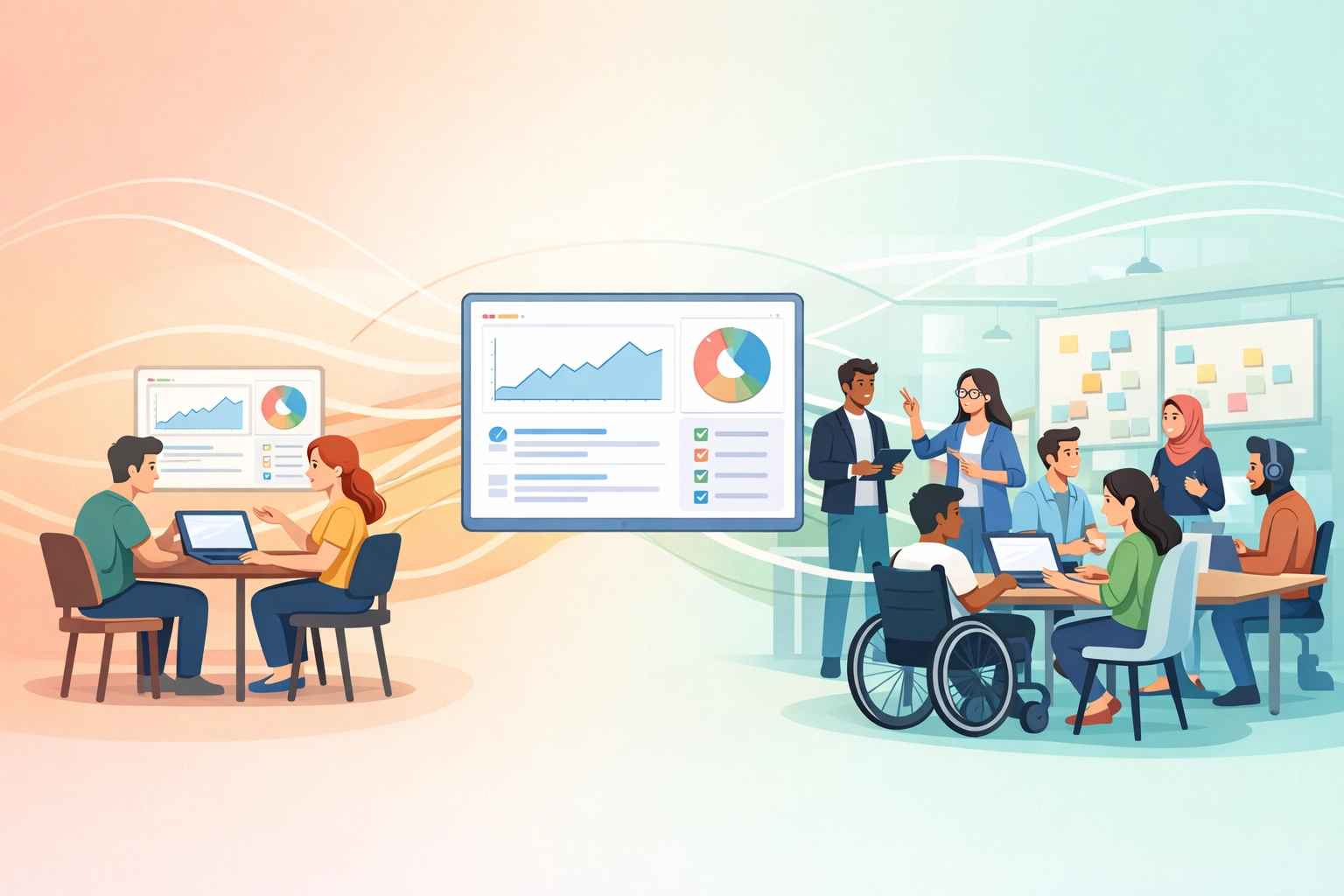 SMB scaling from small startup to larger team using unified dashboard system