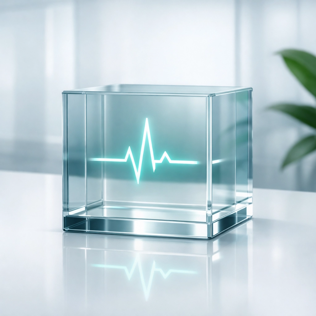 A symbol of a glowing pulse line representing secure HIPAA-compliant marketing and data protection.