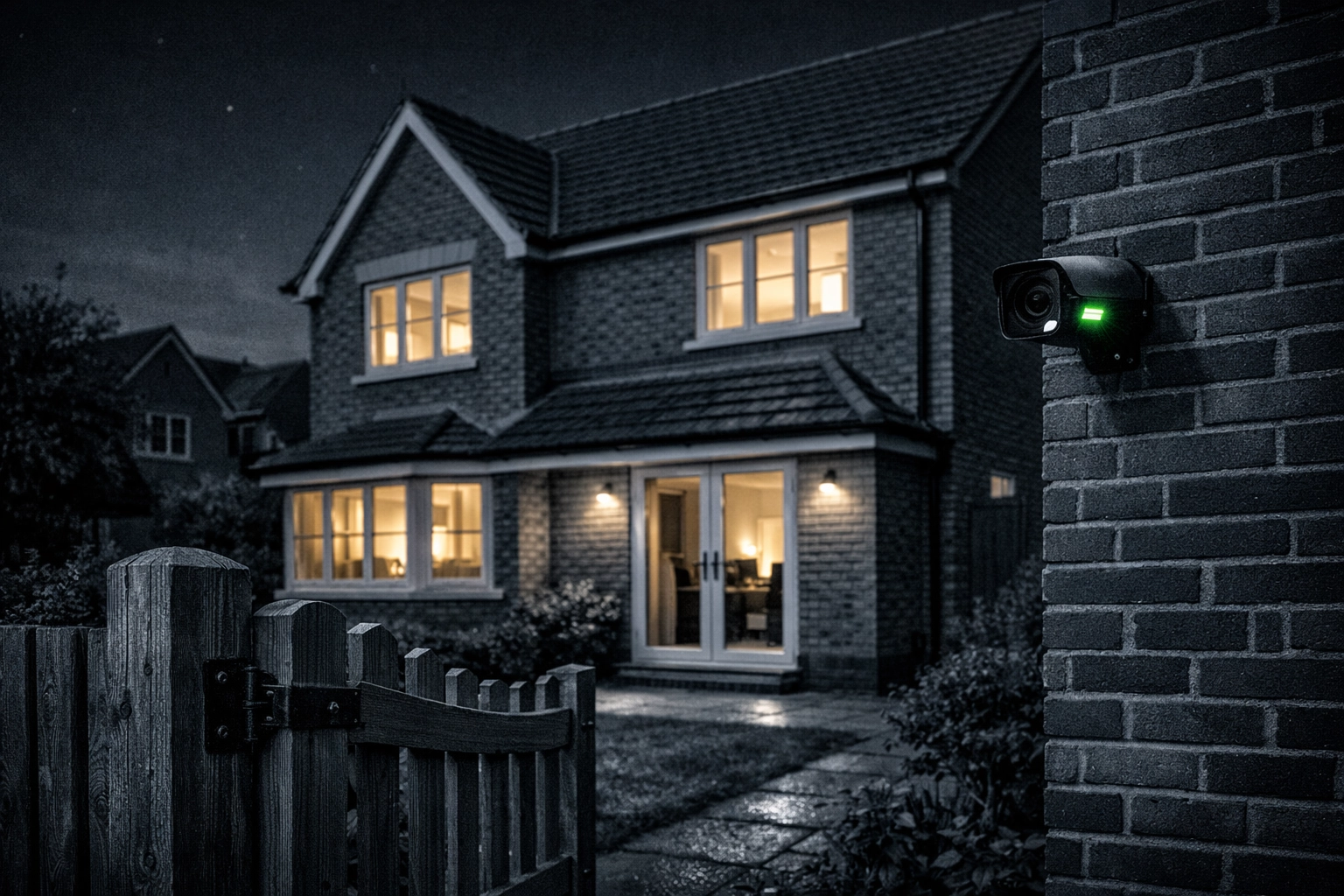 High-definition CCTV camera providing night vision security for a modern home in South Gloucestershire.