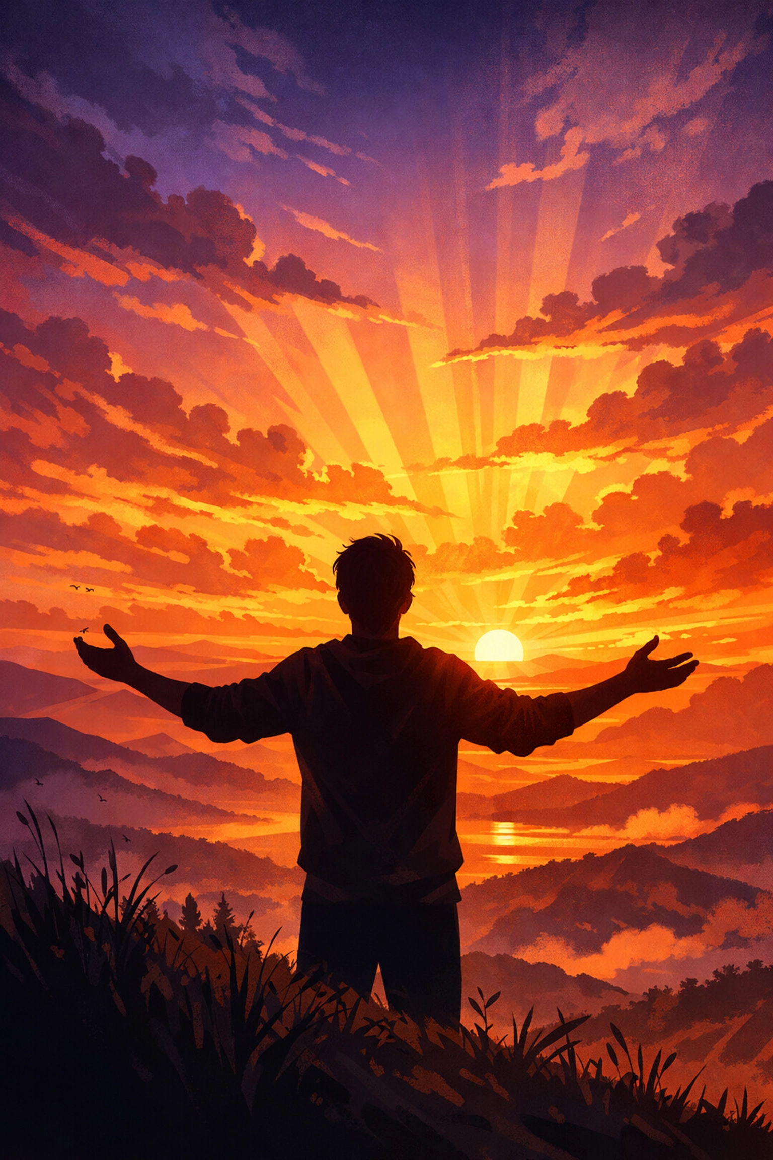 Person worshiping at sunrise symbolizing new mercies and fresh starts in Christ