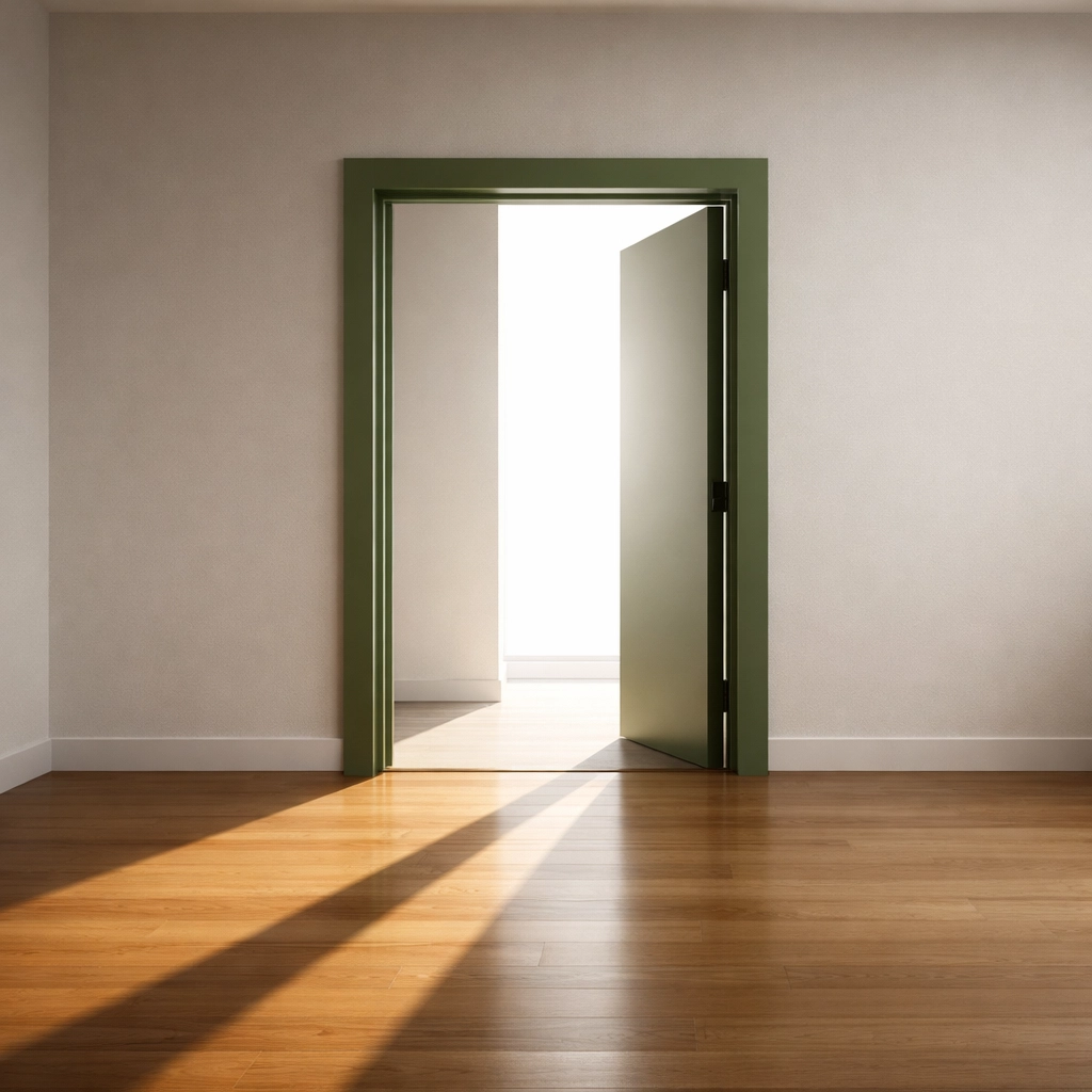 Empty room with open doorway showing signs it's time to downsize in the North Suburbs