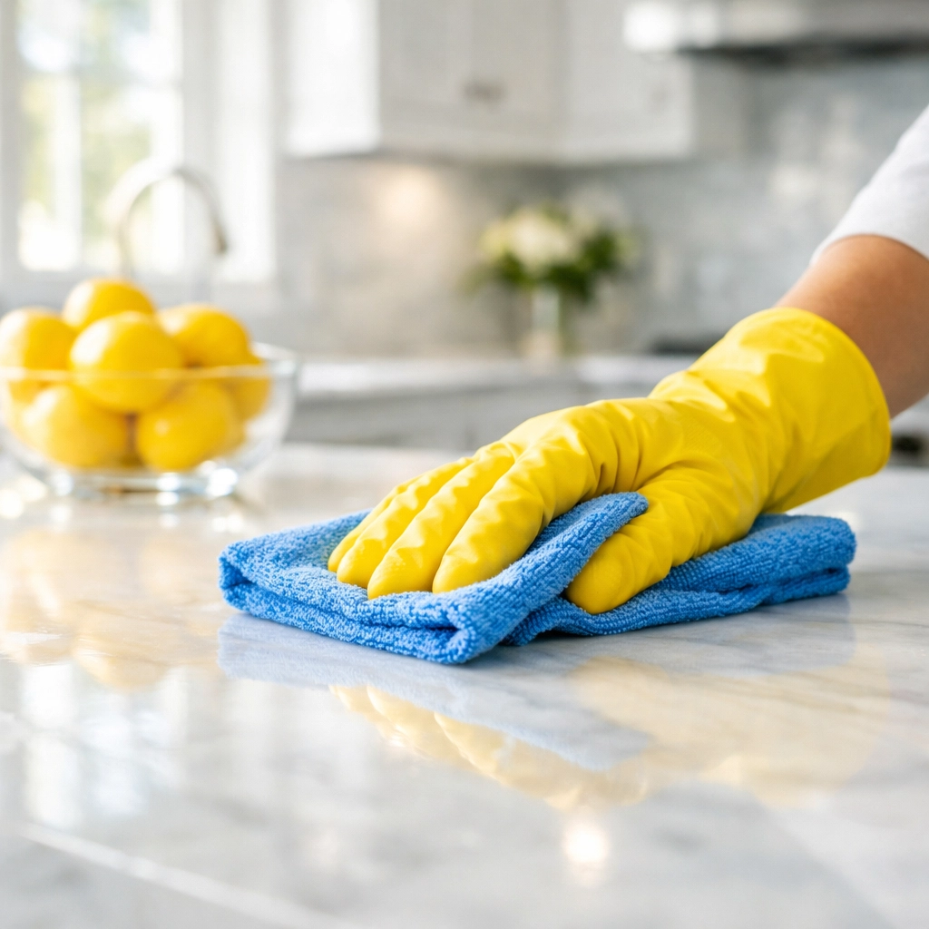 Professional eco-friendly house cleaning services for a luxury kitchen in Wellesley MA.