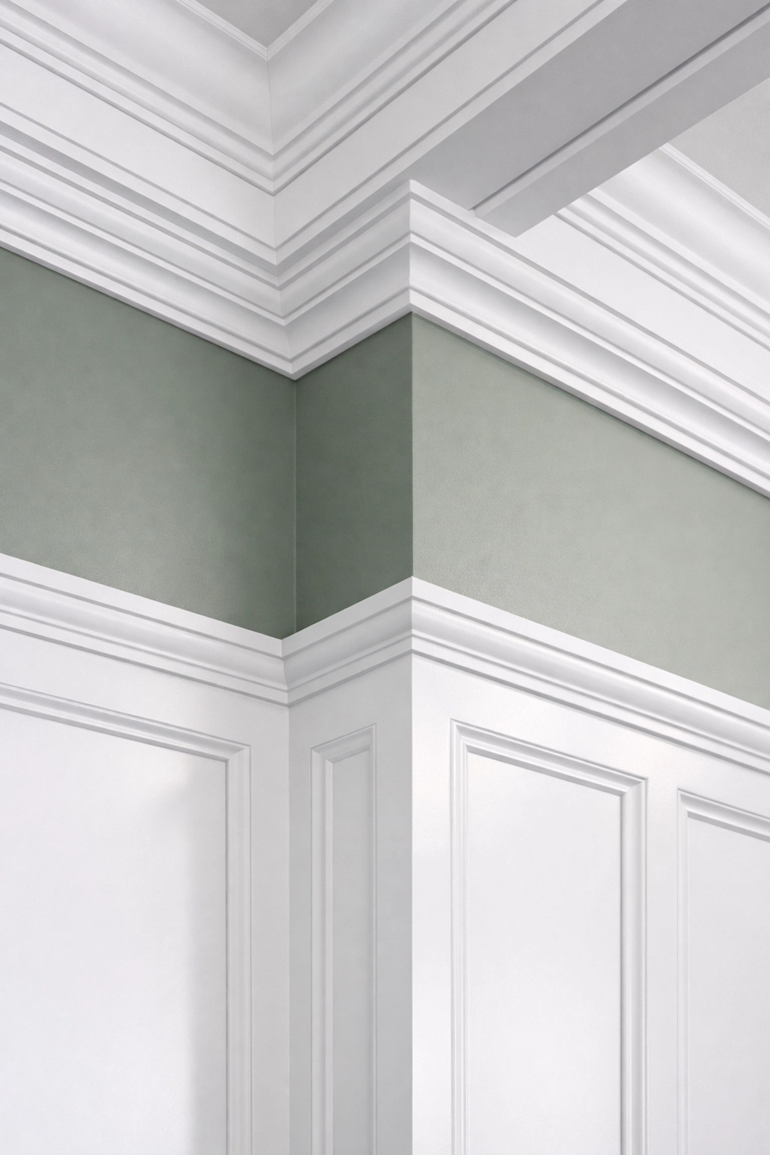 Custom millwork and wainscoting highlighting precision craftsmanship in an Orlando home remodeling project.