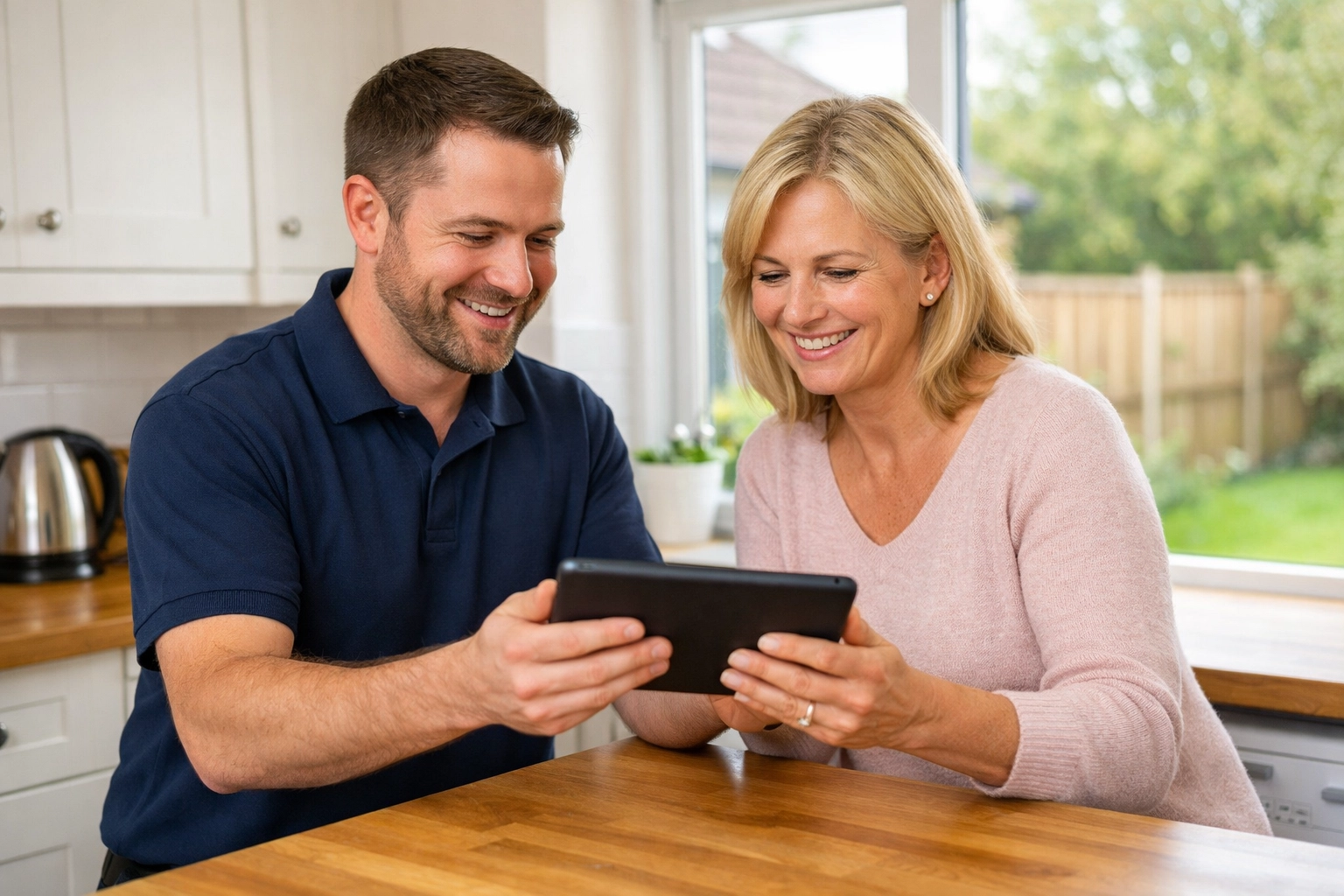 i-Spy CCTV expert providing a professional security survey and alarm system training for a Melksham homeowner.