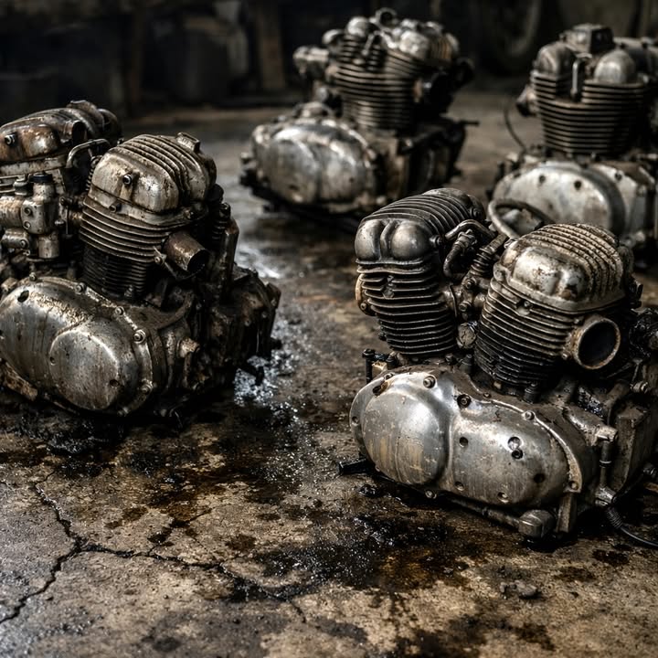 Real workshop photo with coffee and grease