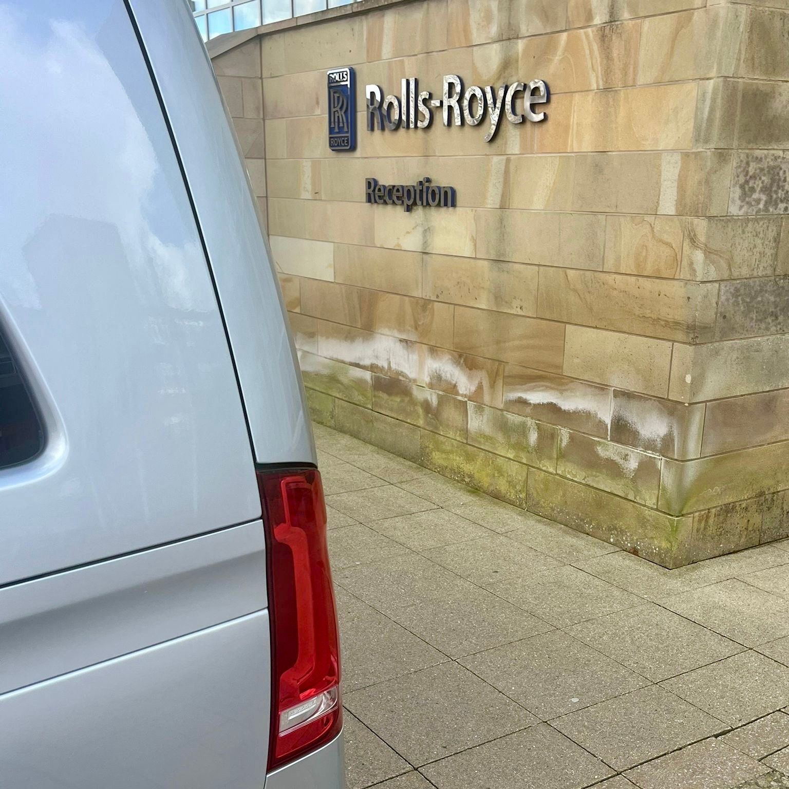 Executive vehicle outside a corporate reception