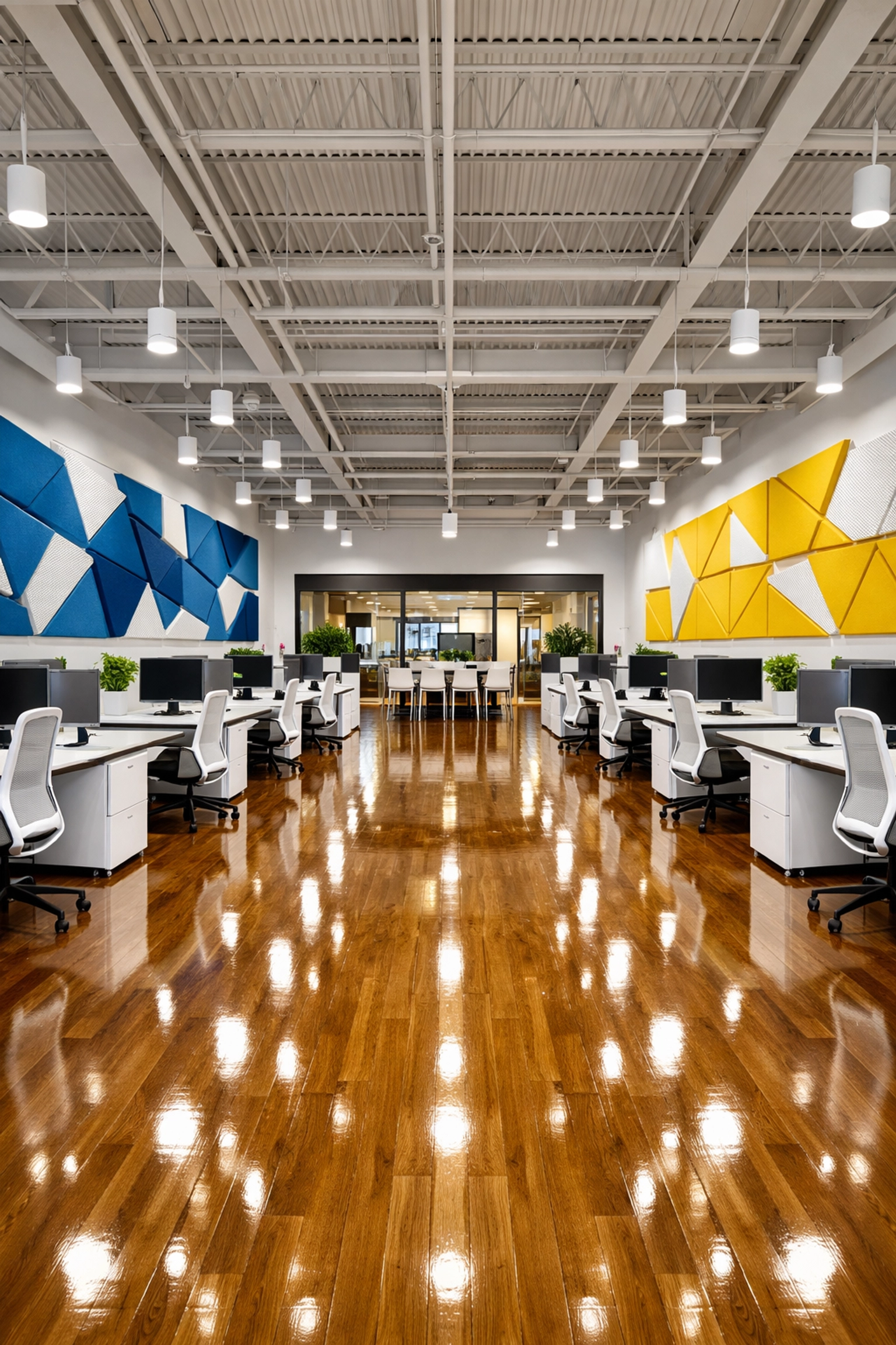 Spotless open-concept workspace reflecting the quality of professional commercial cleaning in Milford.