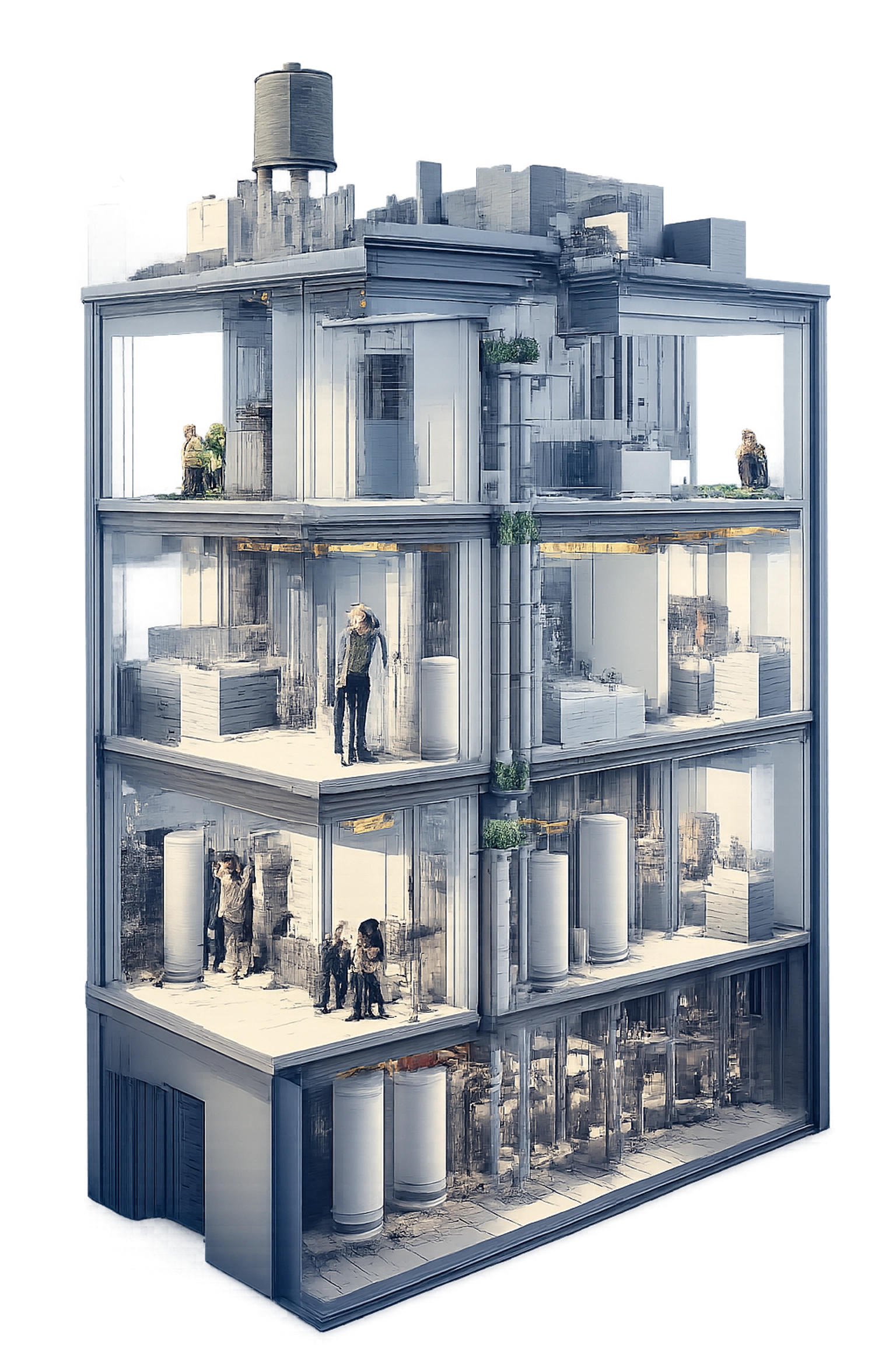 Cross-section of a Queens multi-family building showing complex maintenance systems and repairs for property owners.