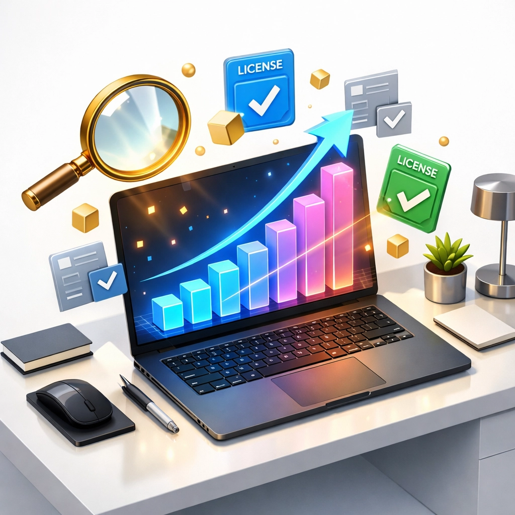 Increasing ServiceNow ROI and license audit results displayed on a digital dashboard for 2026 savings.