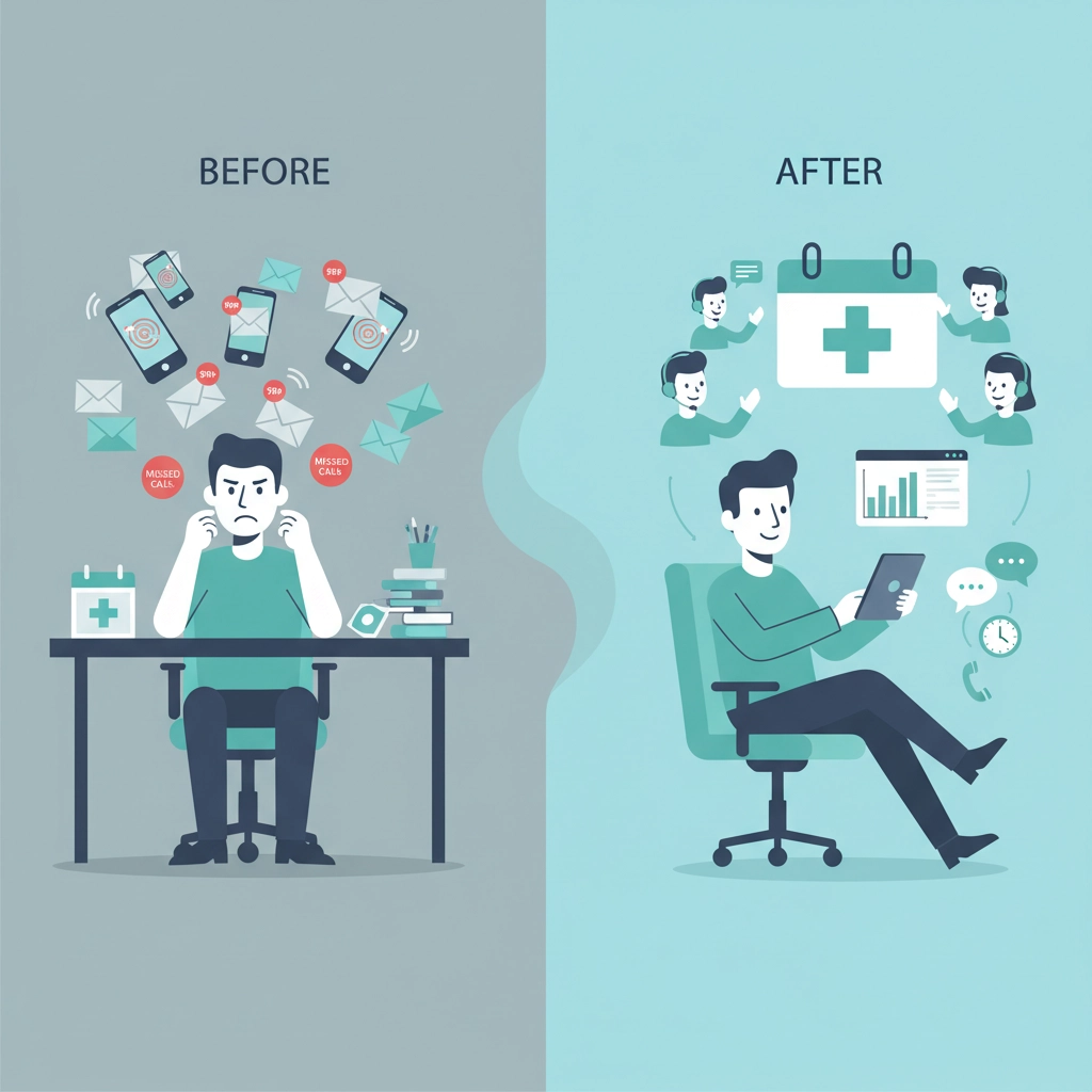 Client journey before and after—unanswered calls to responsive support team
