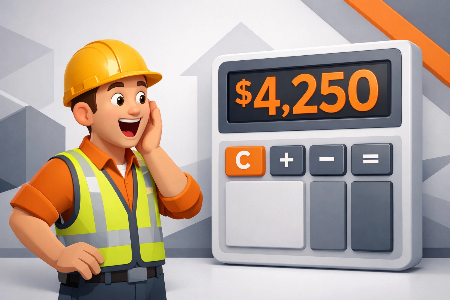 Construction worker calculating CIS tax refund amount