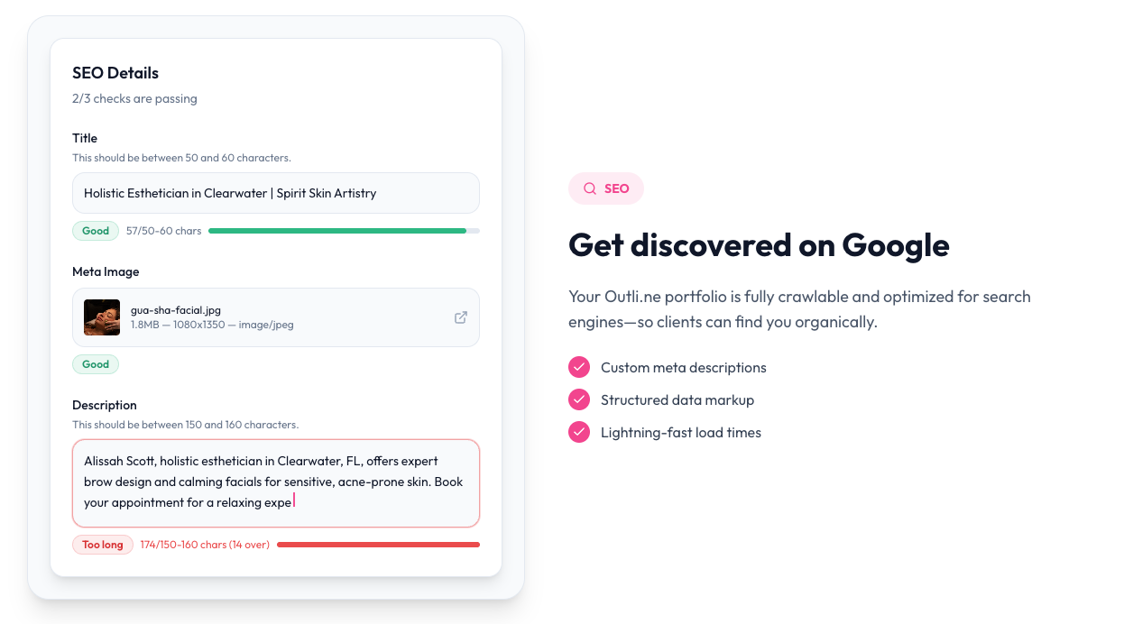 Outli.ne's SEO details editor screenshot