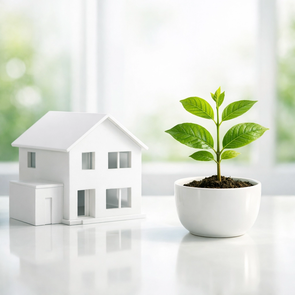 House model and growing plant symbolizing real estate scaling and investment growth in the Investor Belt.