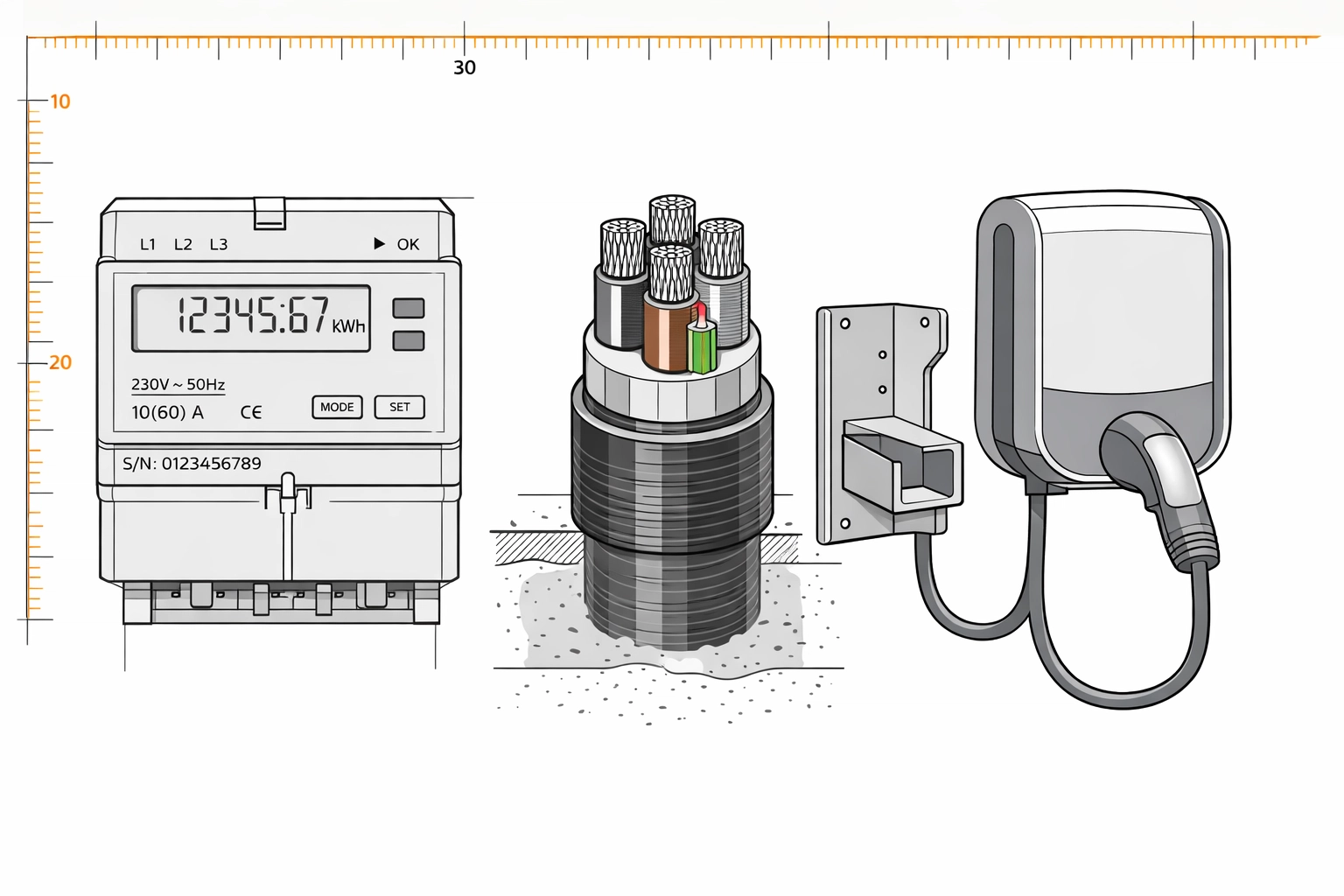 Professionelle Planung der Wallbox Installation Wien mit technischen Komponenten.