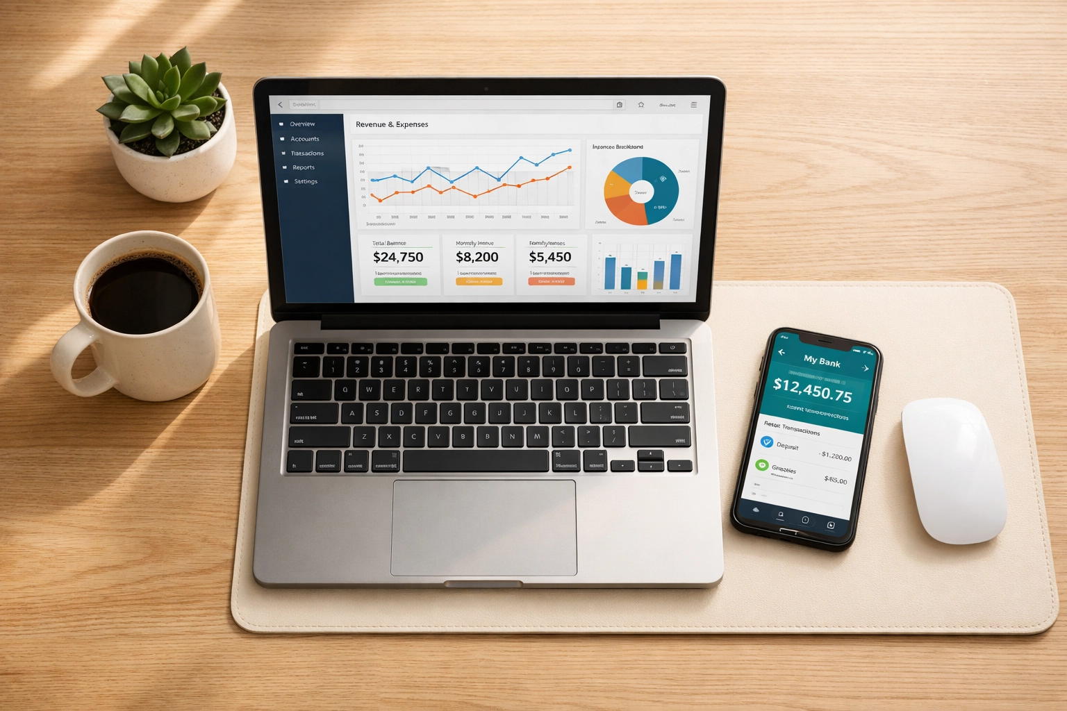 QuickBooks Balance Sheet review on laptop for undeposited funds check