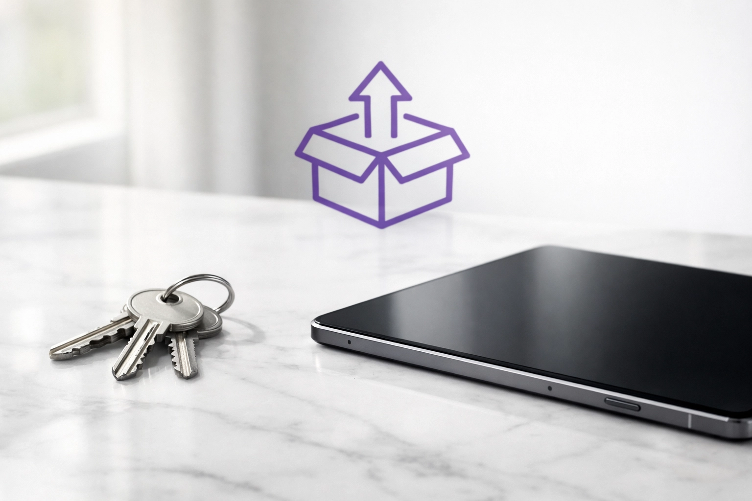 Building keys and tablet illustrating a smooth handover to a new Essex block management company for RMC boards.